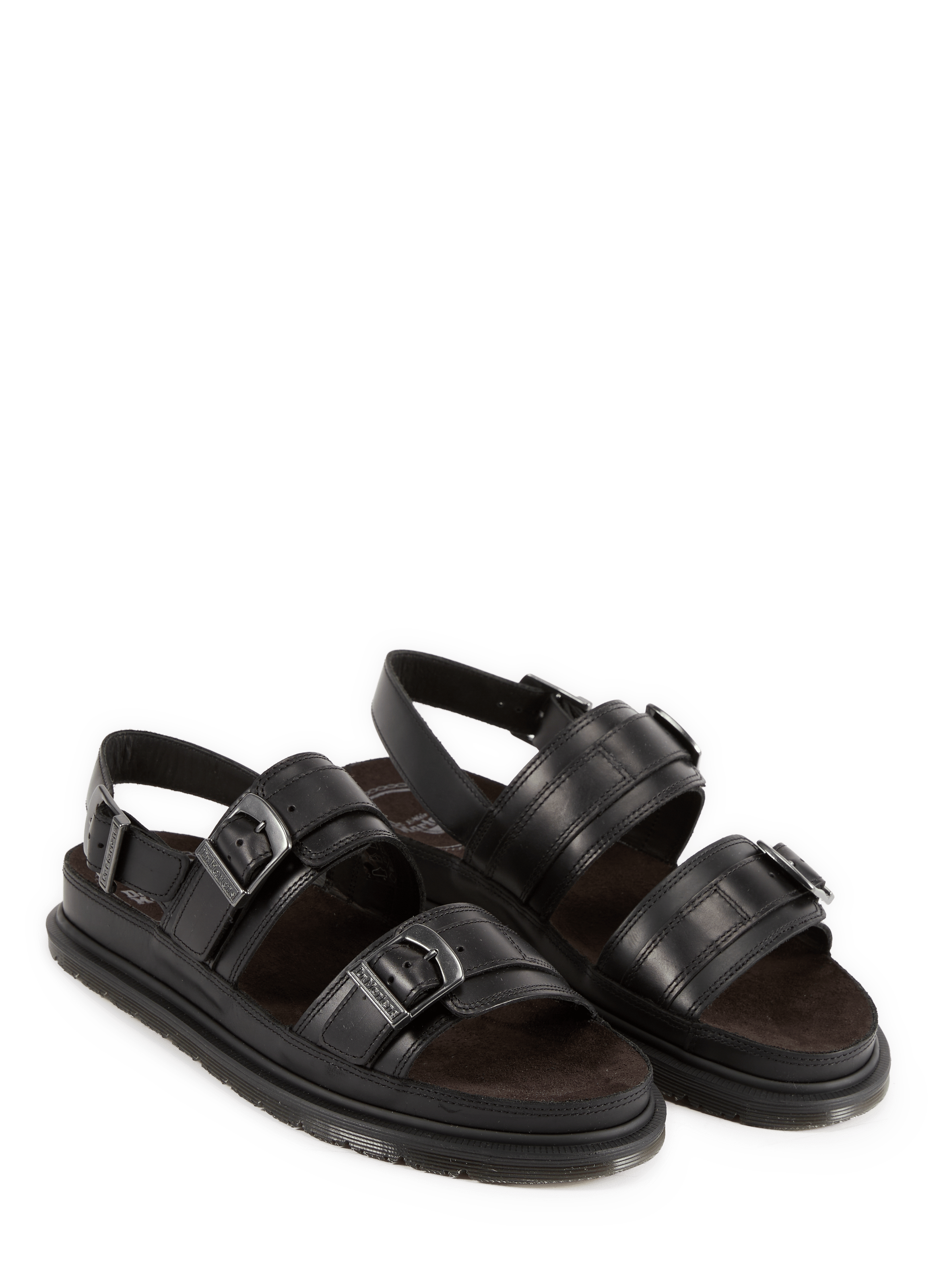 Sandales unies en cuir DR. MARTENS Noir