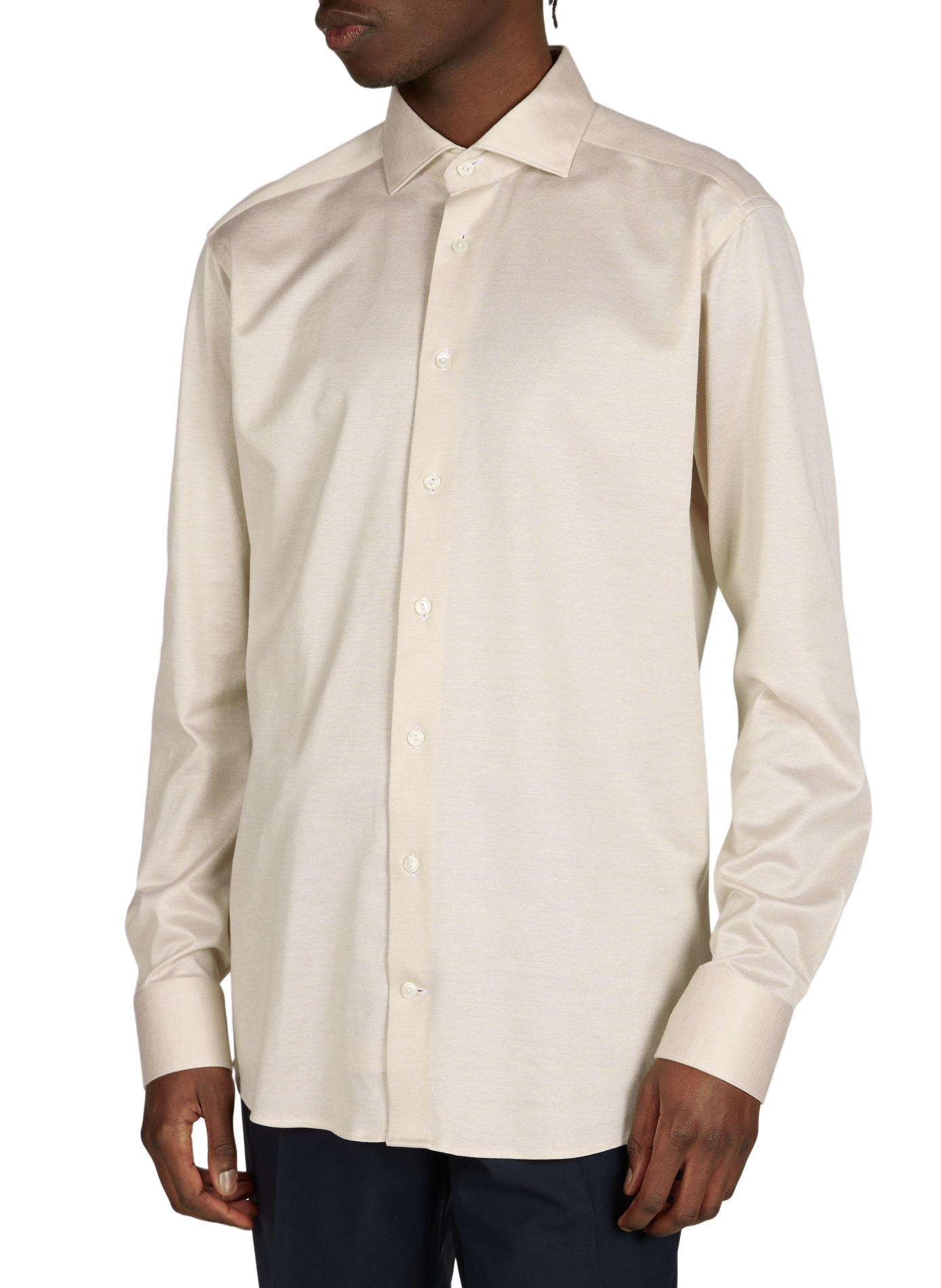 Straight jacquard cotton shirt ETON Beige