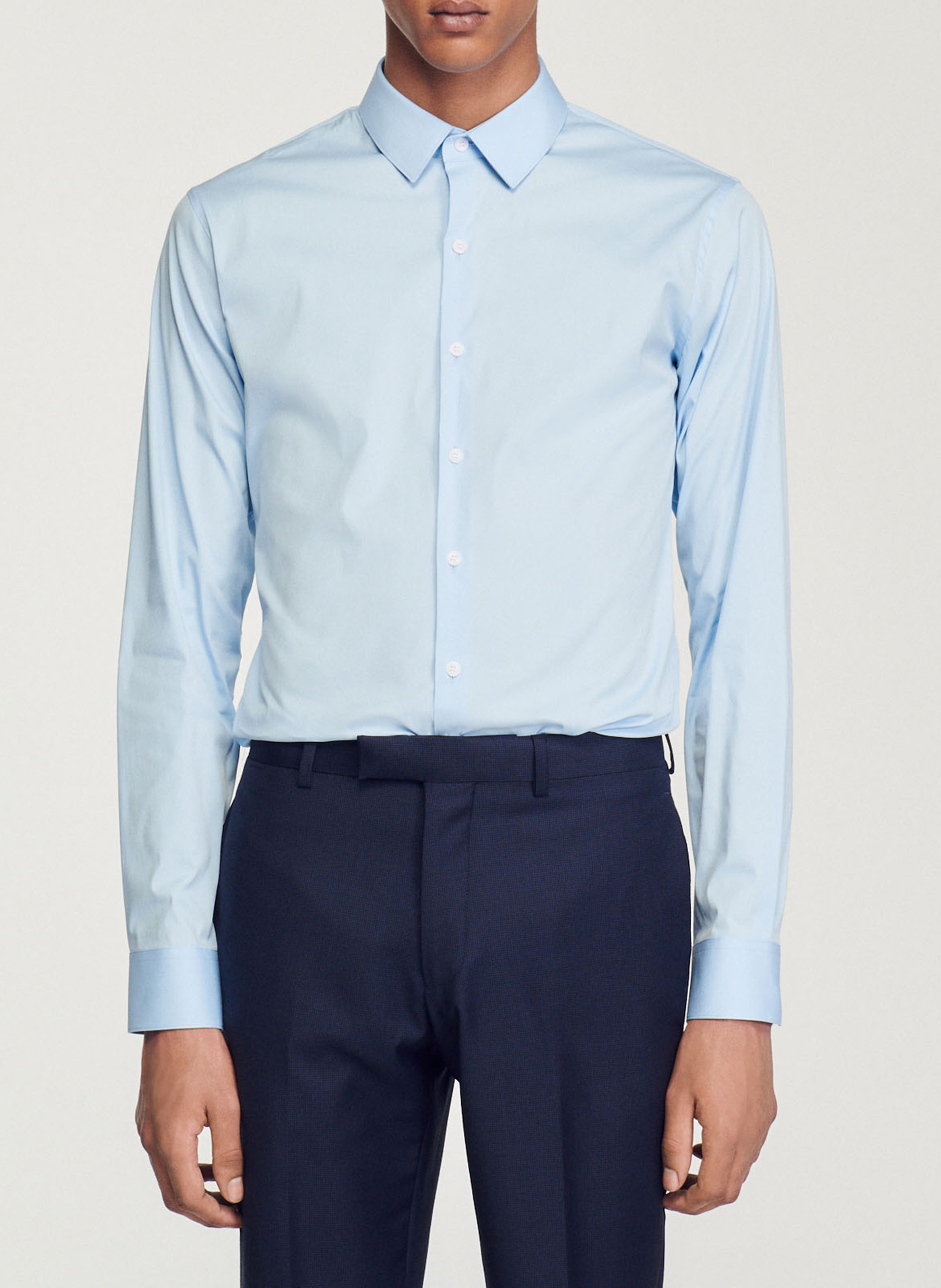 Chemise slim-fit en coton stretch  Bleu ciel