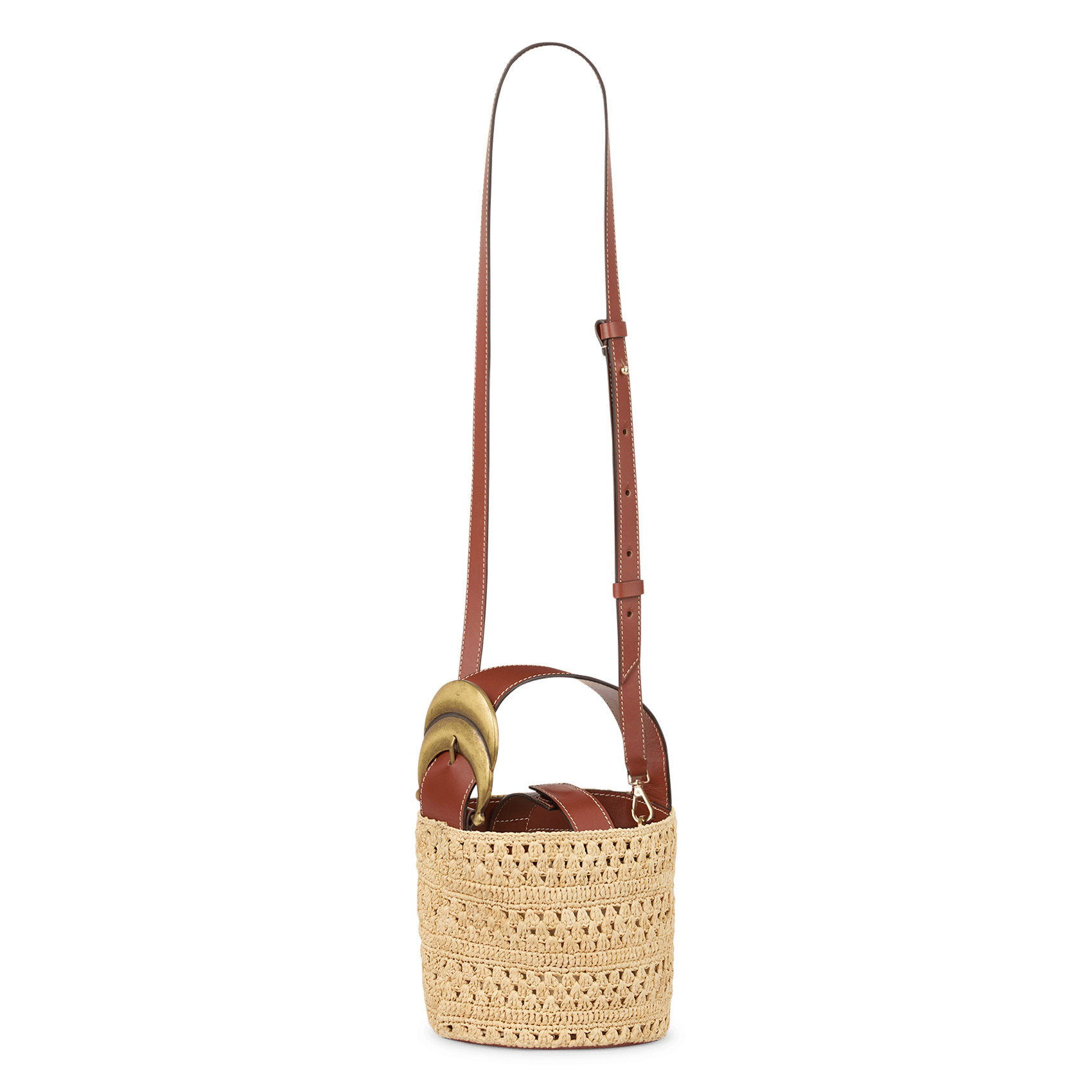 Sac seau en raphia youyou BA&SH Marron