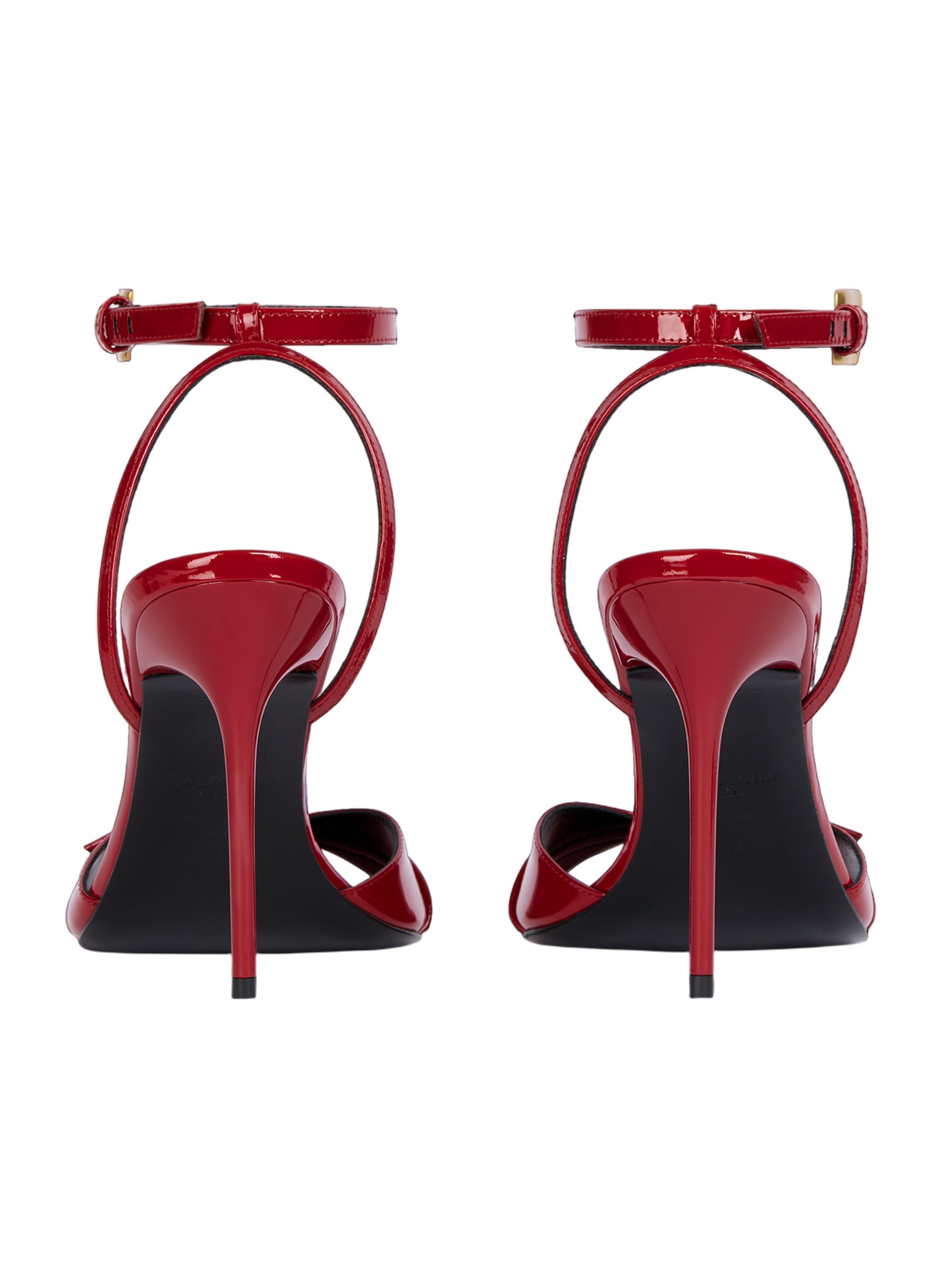 Sandales anthem en cuir de veau lisse BALMAIN Rouge