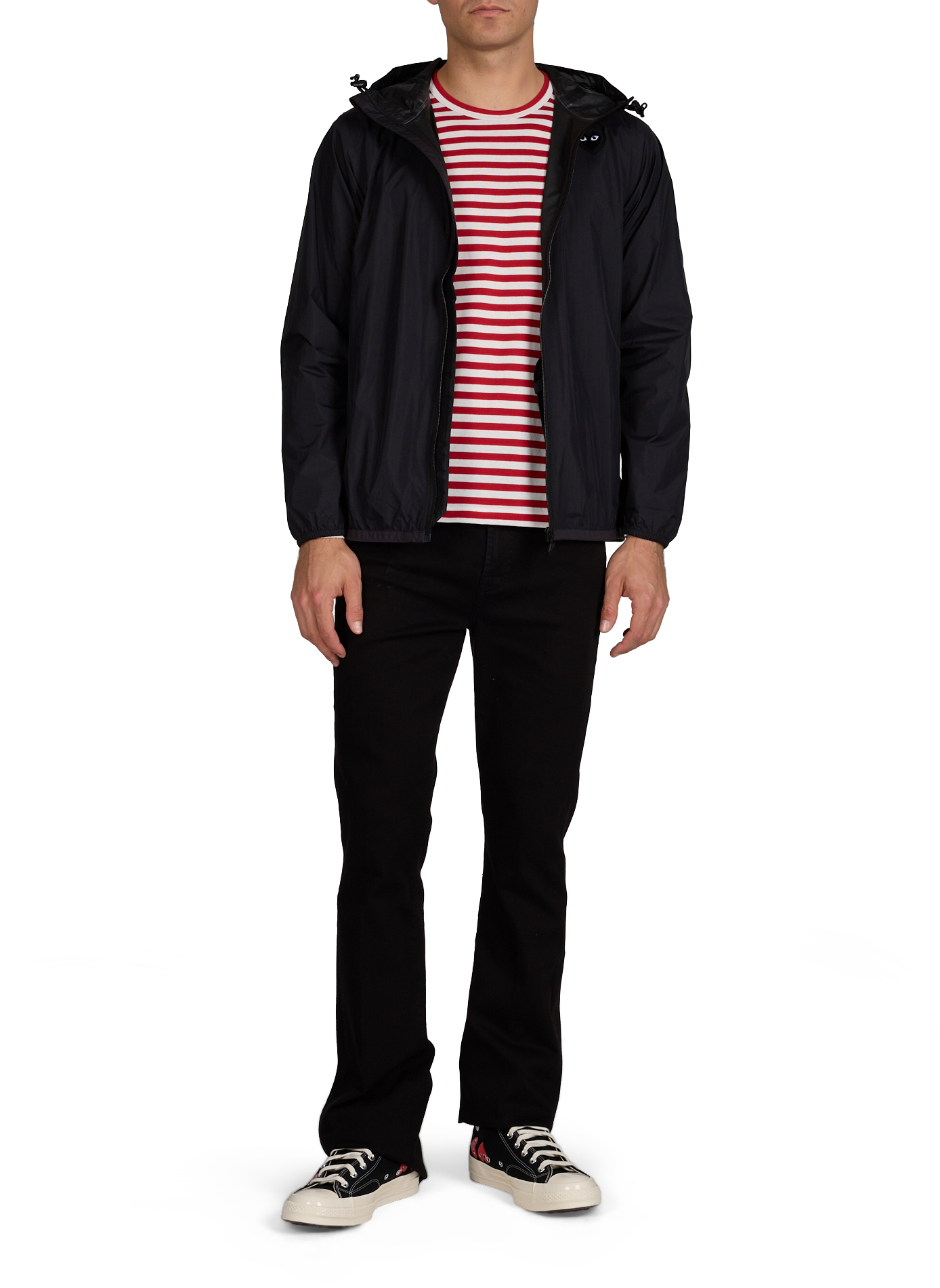 Wasserdichte Kapuzenjacke COMME DES GARCONS PLAY Schwarz