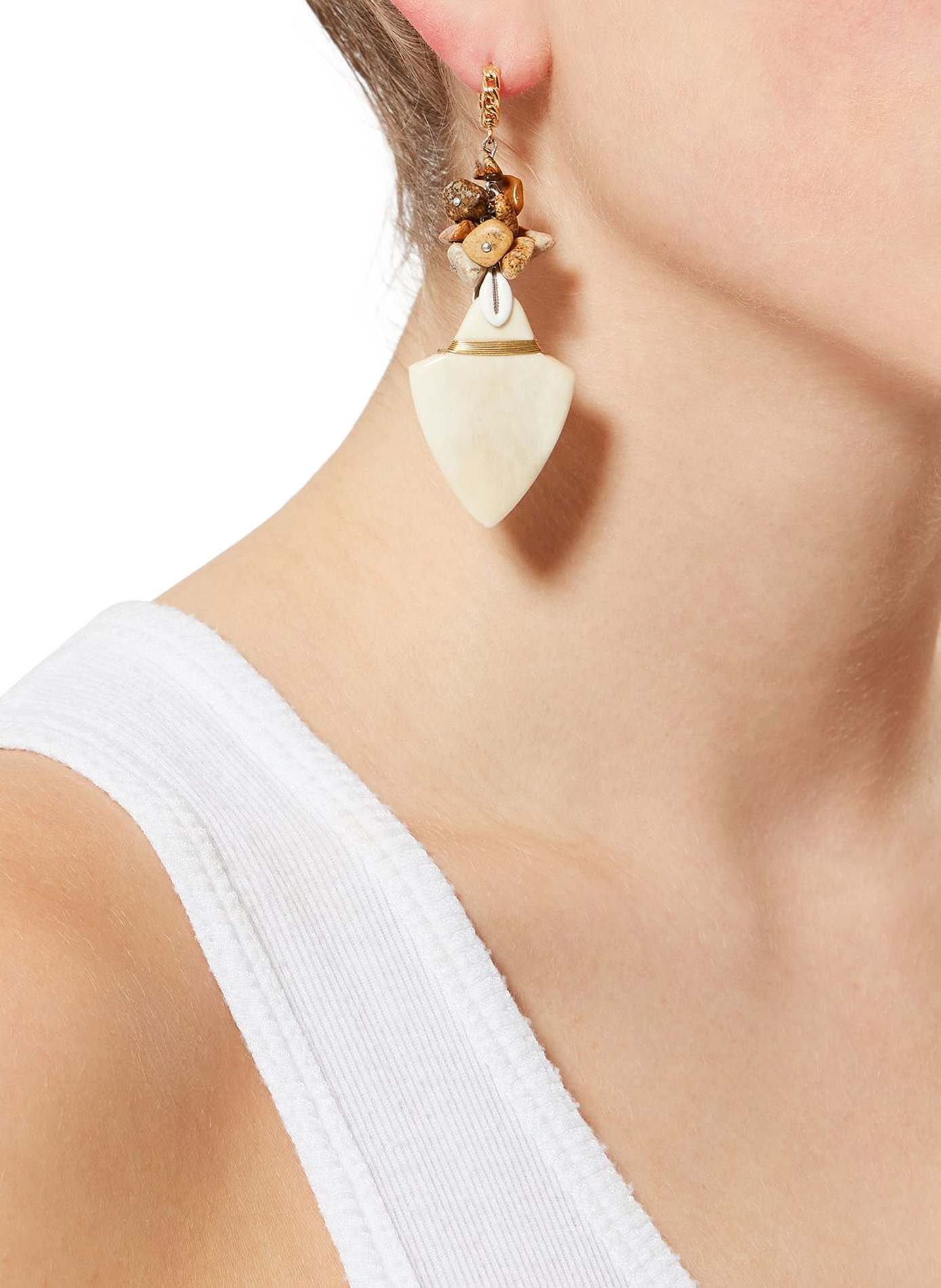 Asymmetrische hängende Ohrringe Anna ISABEL MARANT Weiss