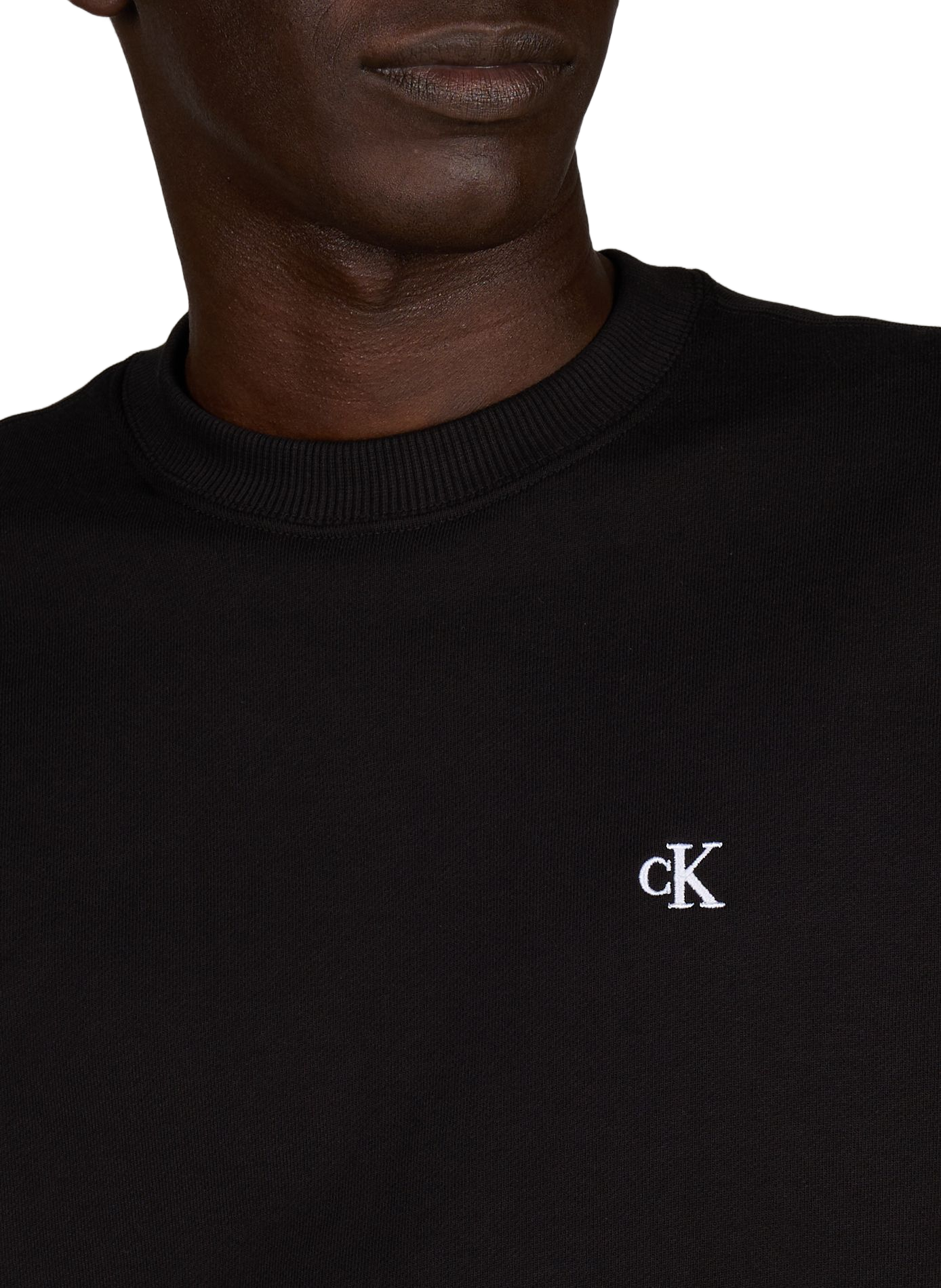 Straight logo cotton sweatshirt CALVIN KLEIN Black
