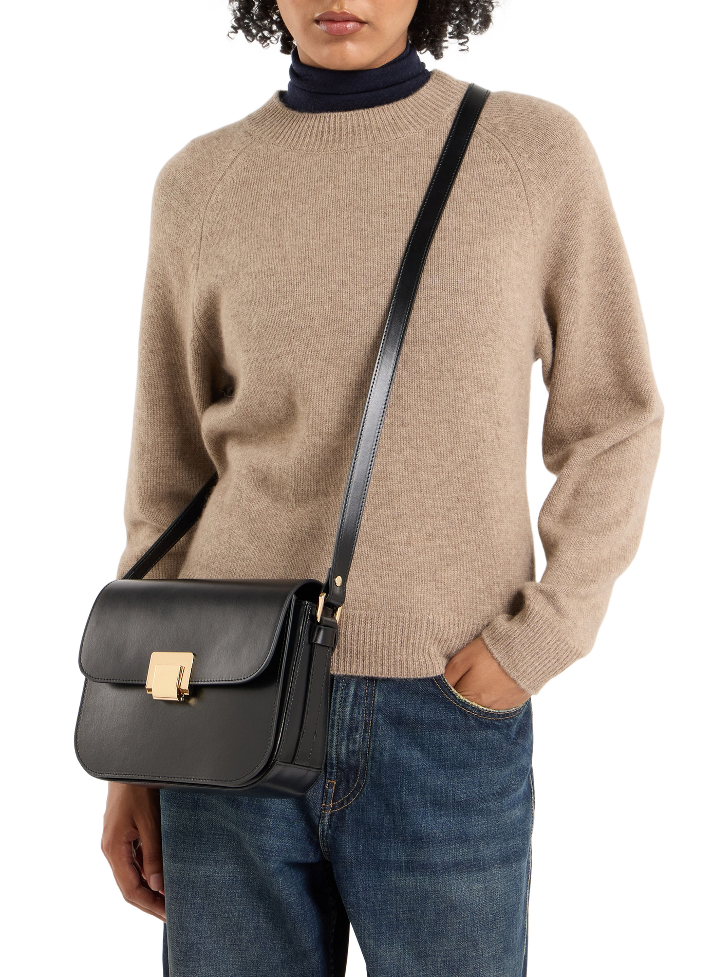 Sac à bandoulière Flora en cuir SAISON 1865 Noir