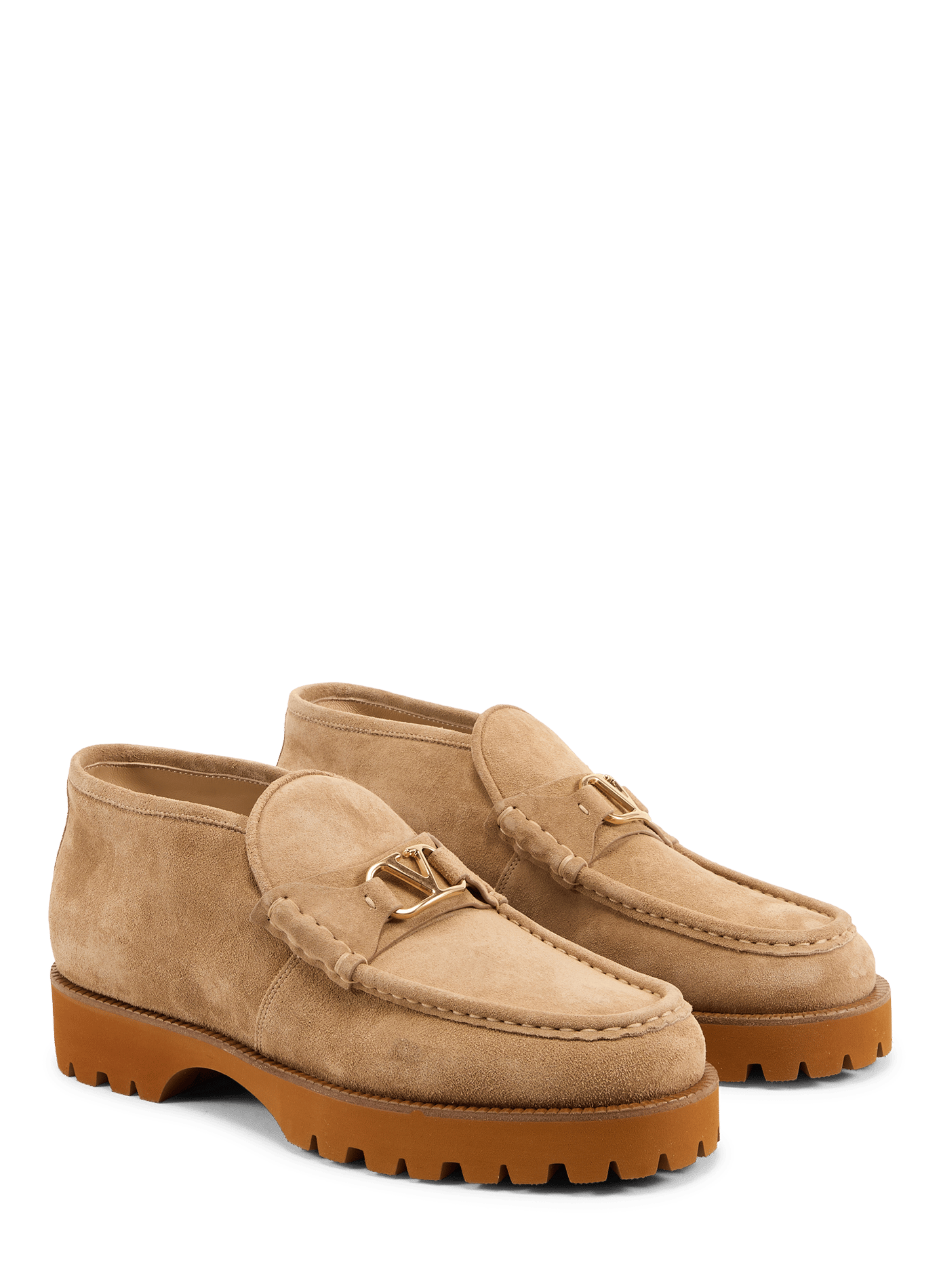 Leather loafers VALENTINO Beige