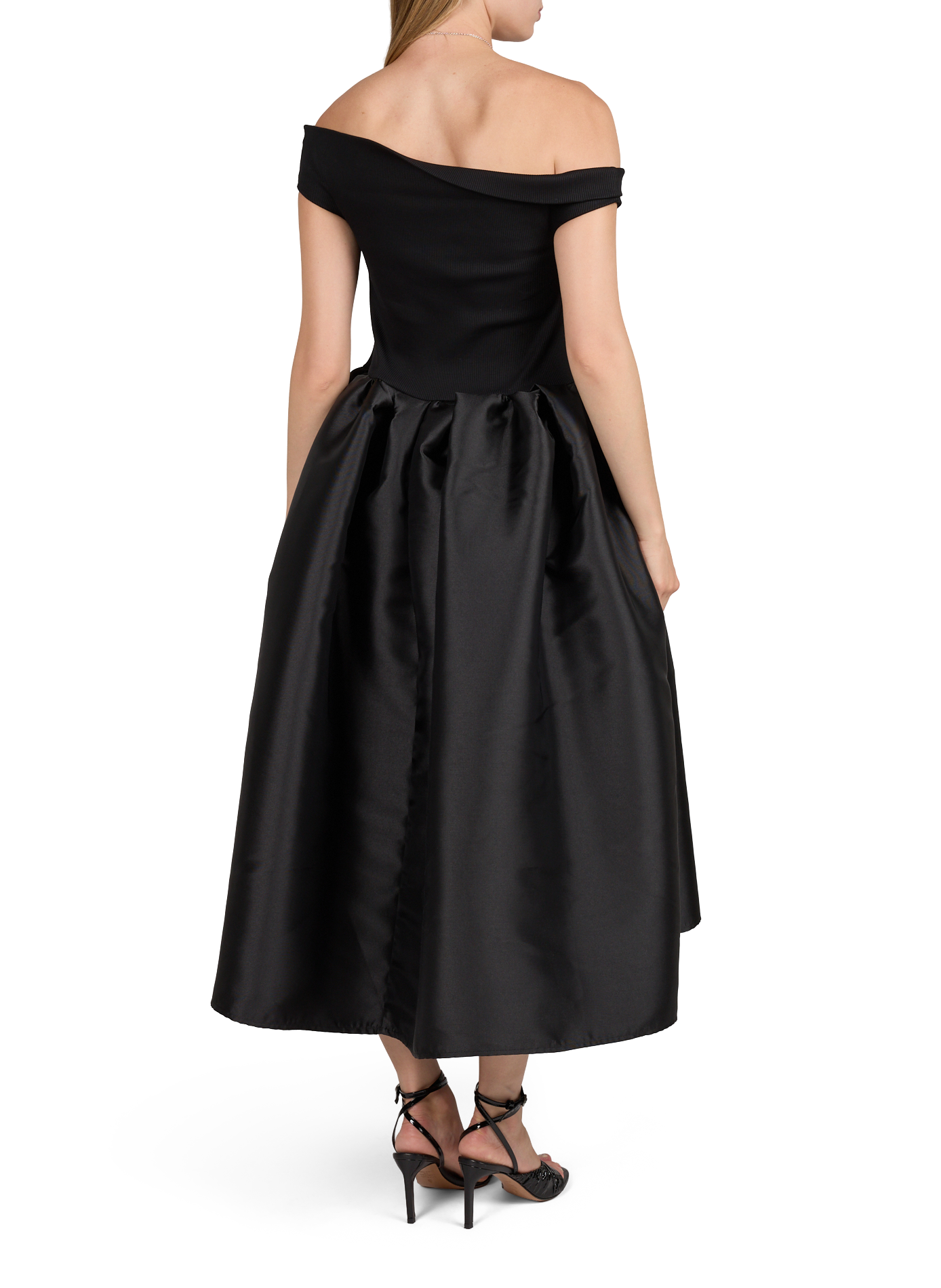 Robe longue évasée en coton mélangé MARQUES ALMEIDA Noir