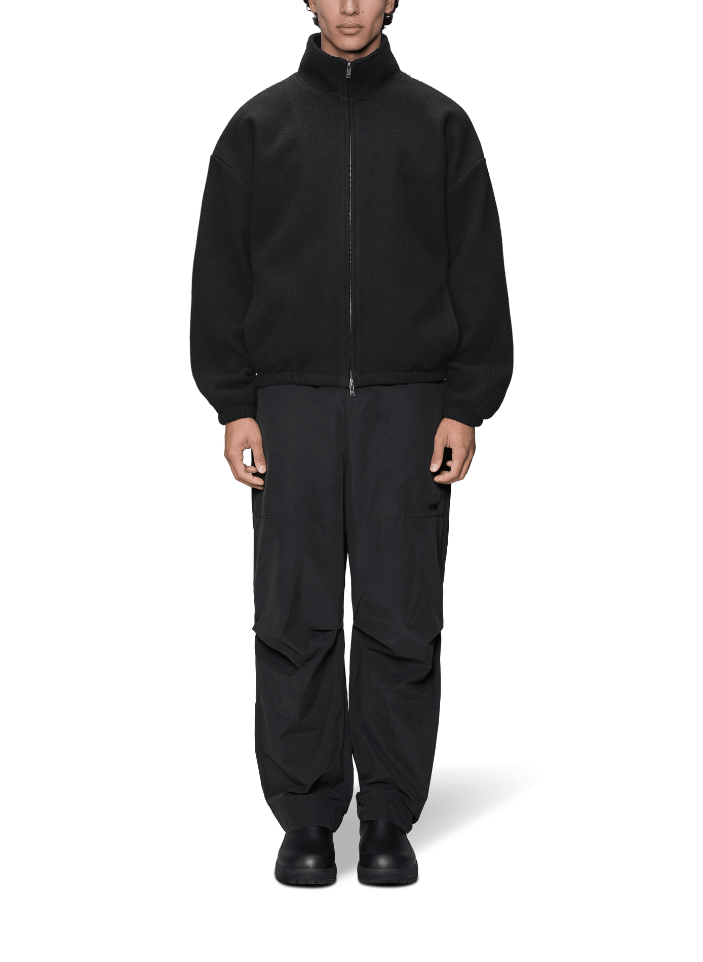 Chaqueta con cuello alto Cremallera Fleece RAINS Negro
