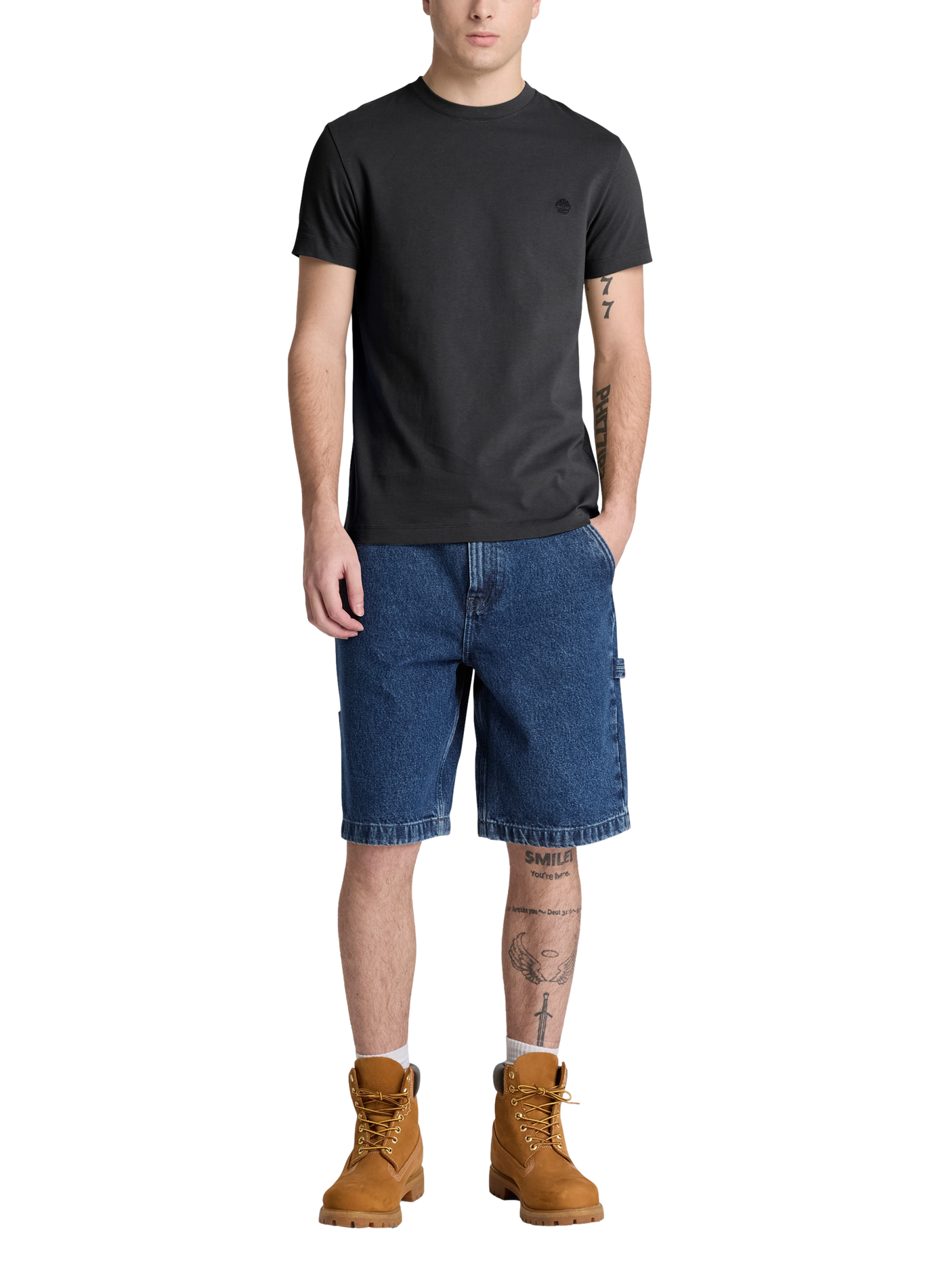 Straight T-shirt with embroidered logo in cotton TIMBERLAND Black