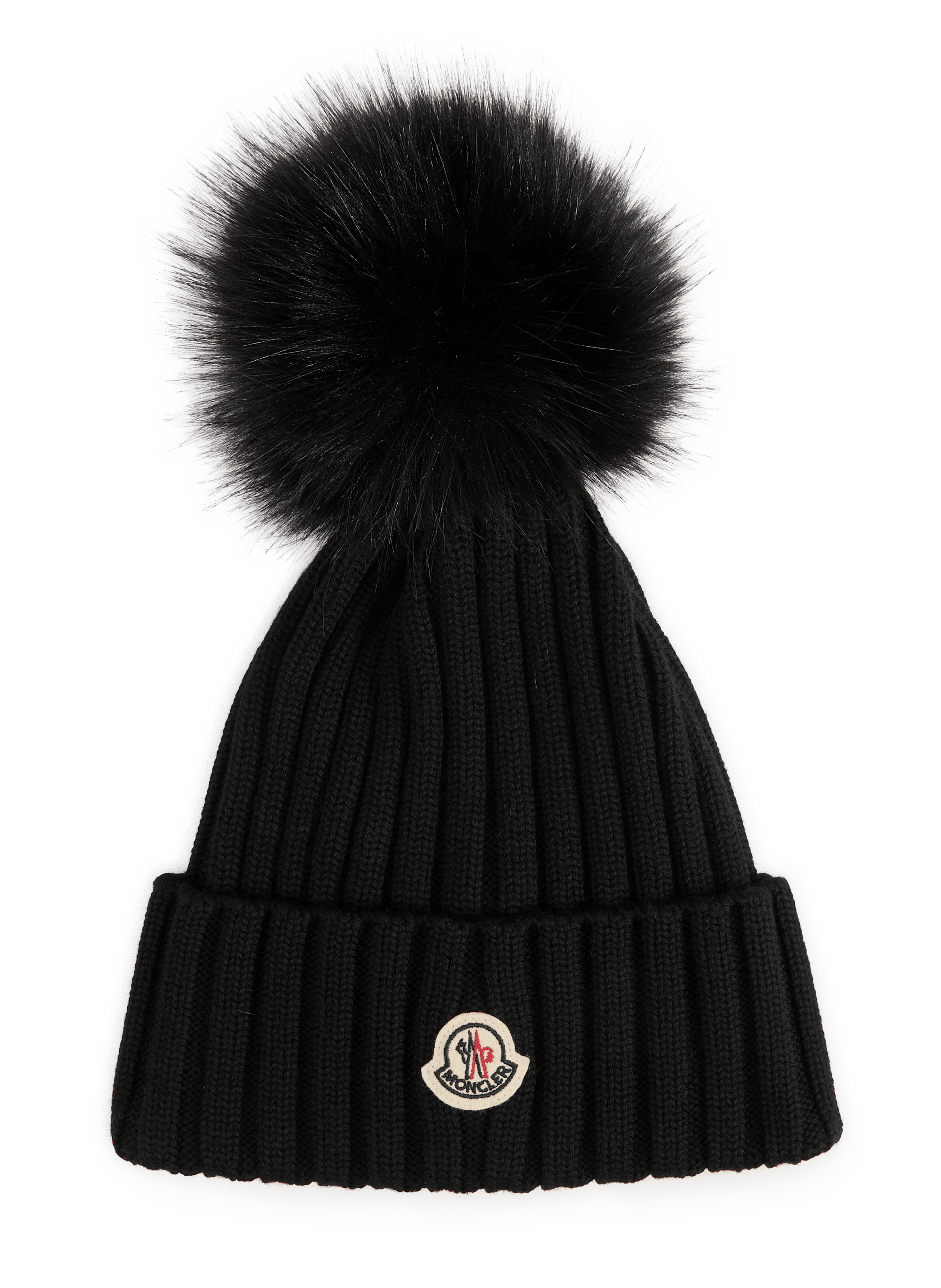 Bonnet en maille de laine vierge  MONCLER Noir