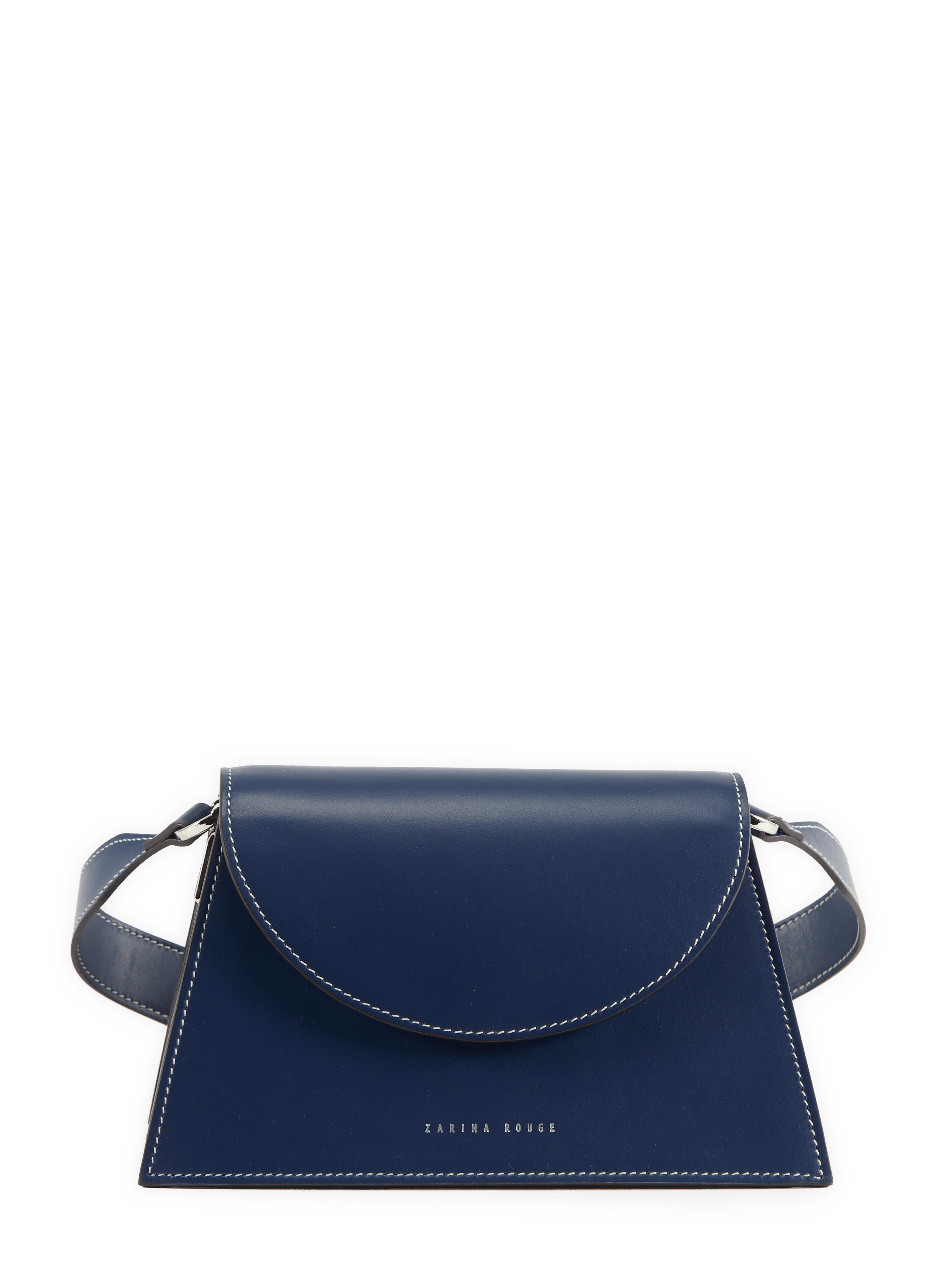 Adjustable leather shoulder bag ZARINA ROUGE Blue