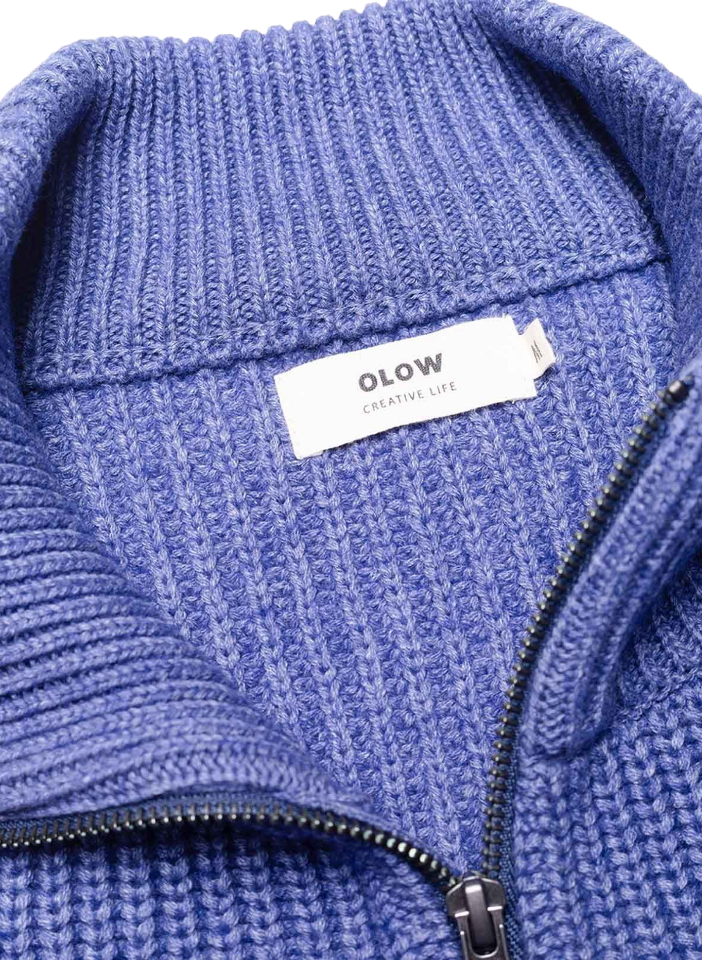 Pull col montant en laine mélangée OLOW Bleu