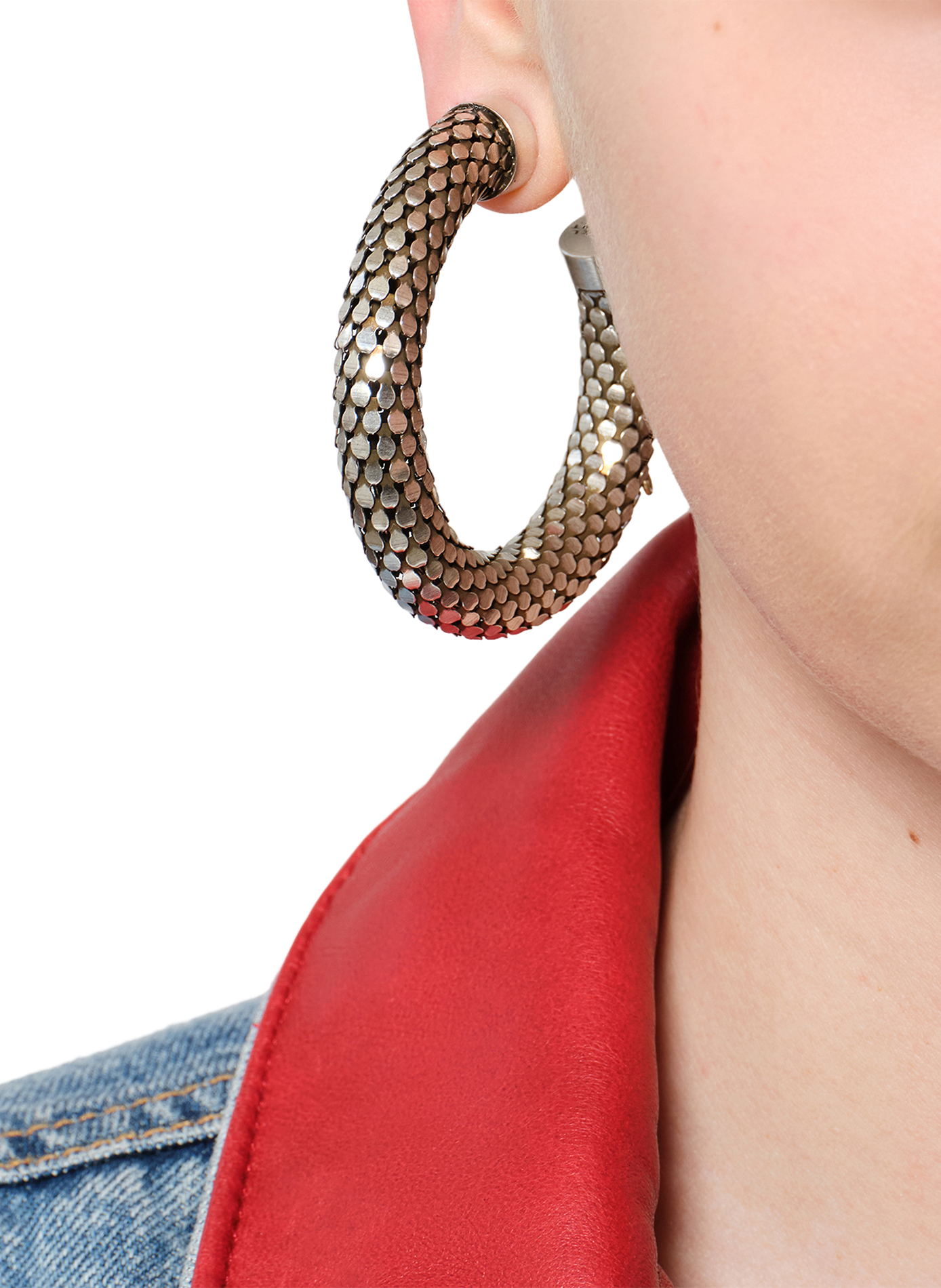Créoles larges Doria effet maille écaille ISABEL MARANT Argent