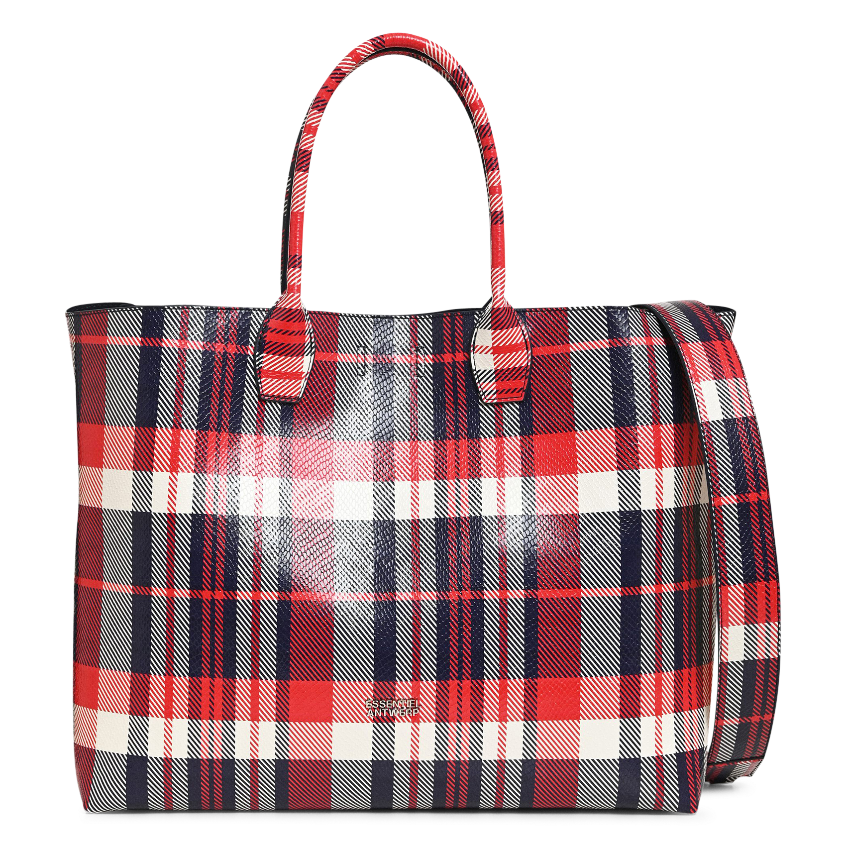 Sac cabas à carreaux konstantin ESSENTIEL ANTWERP Rouge