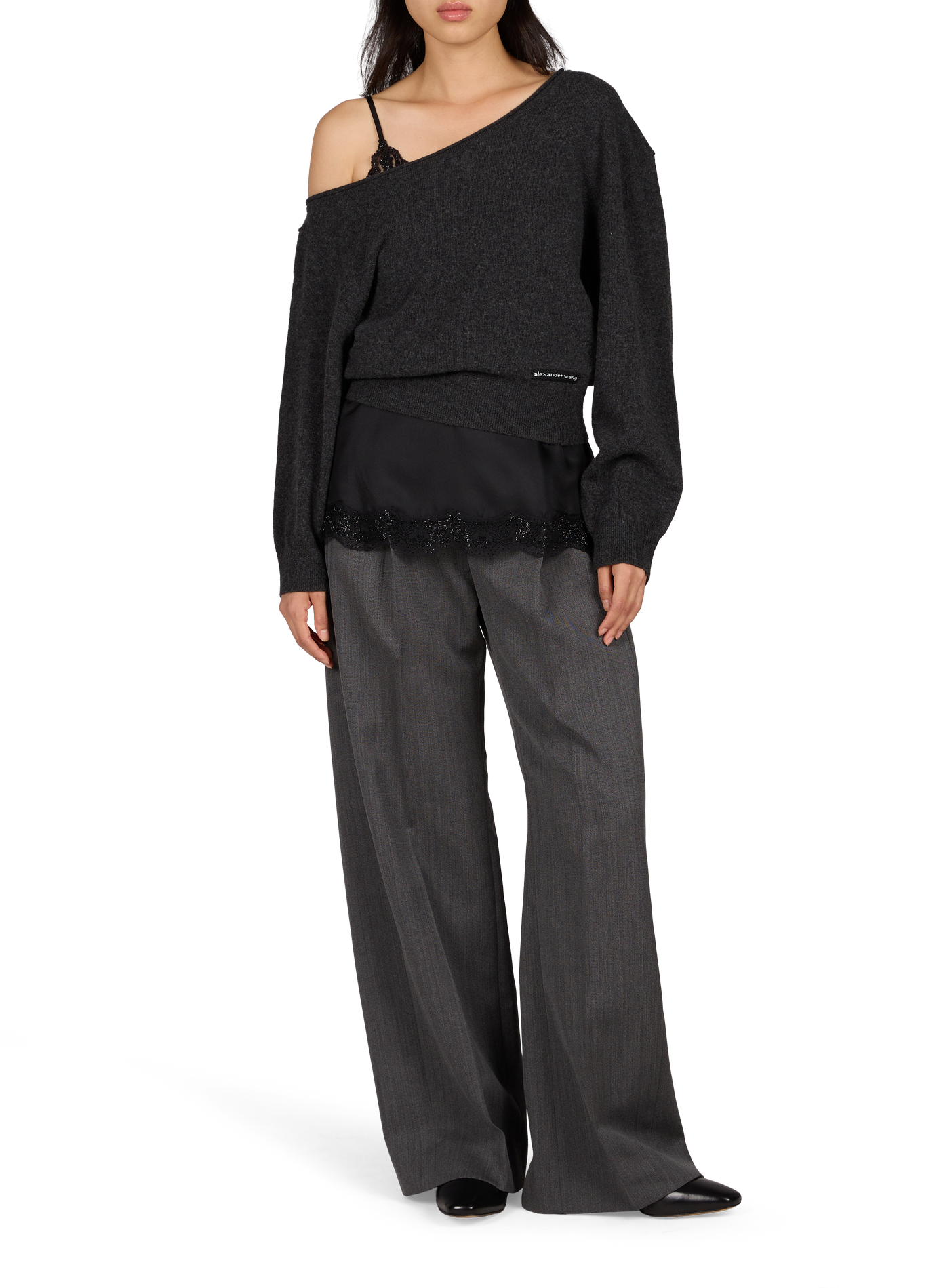 Oversized wool blend sweater ALEXANDER WANG Grey