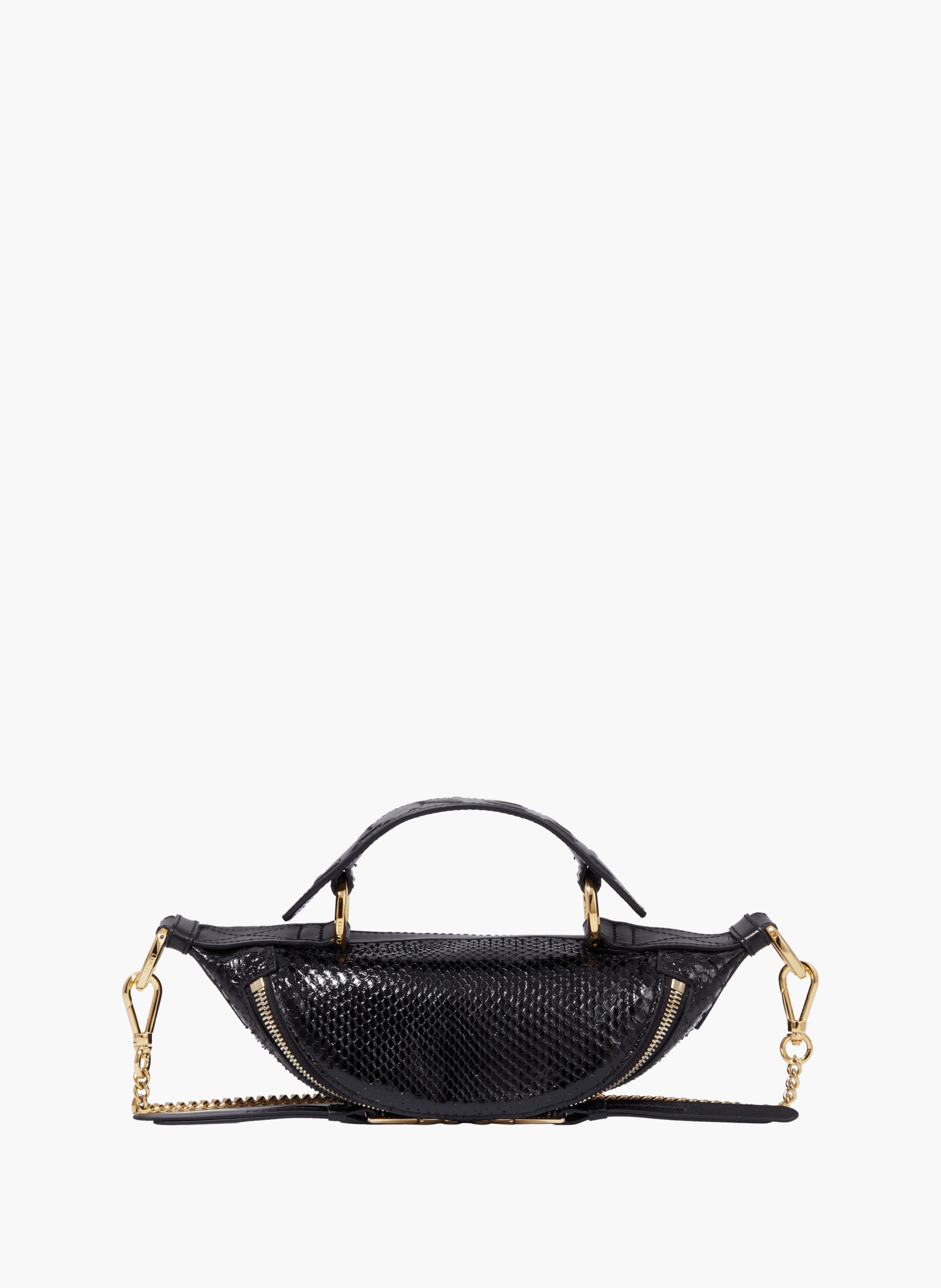 Sac porte croise origami de lancel en python & cuir de vachette lisse LANCEL Noir