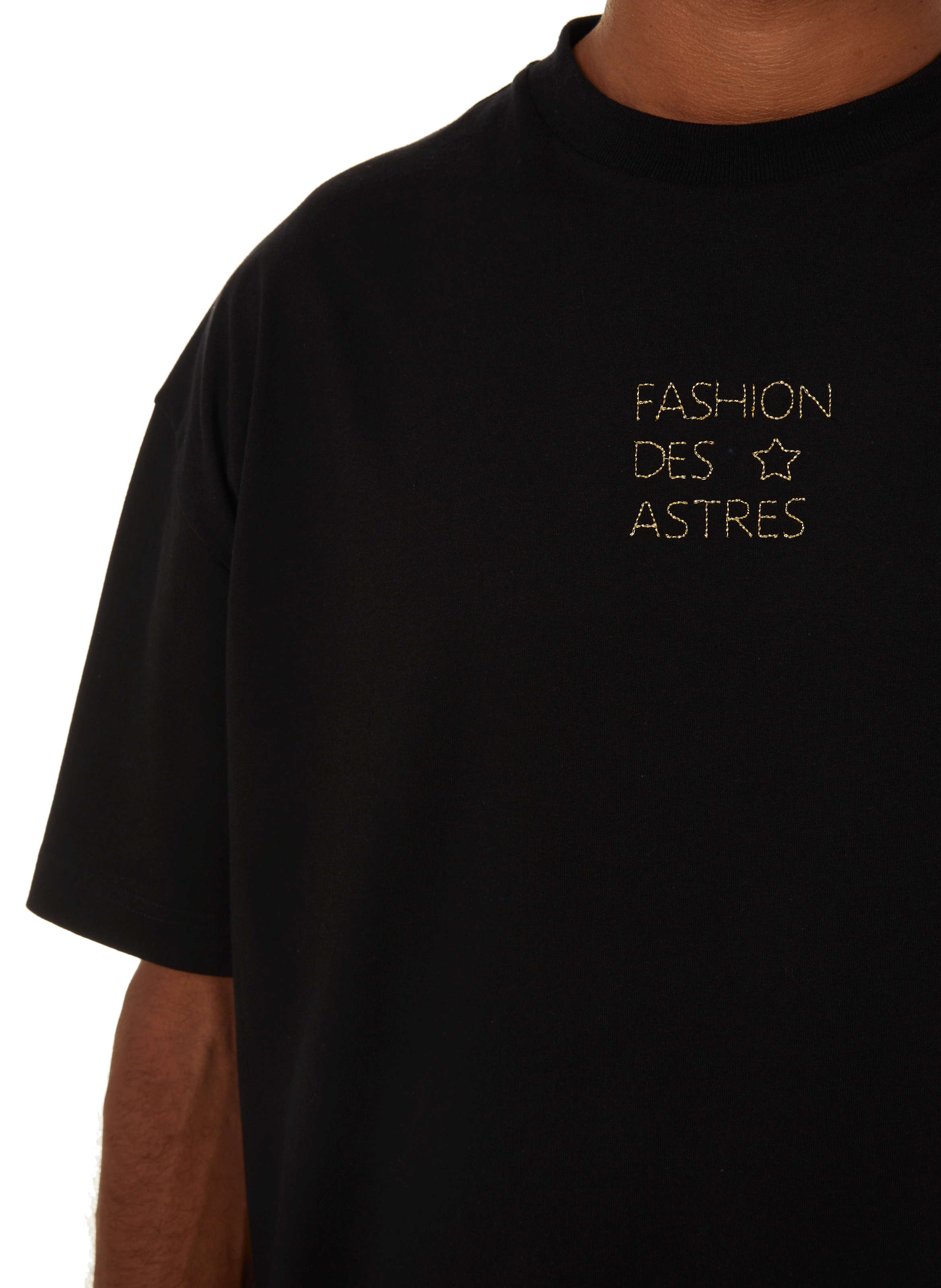 T-shirt with embroidered inscription SAISON 1865 Black
