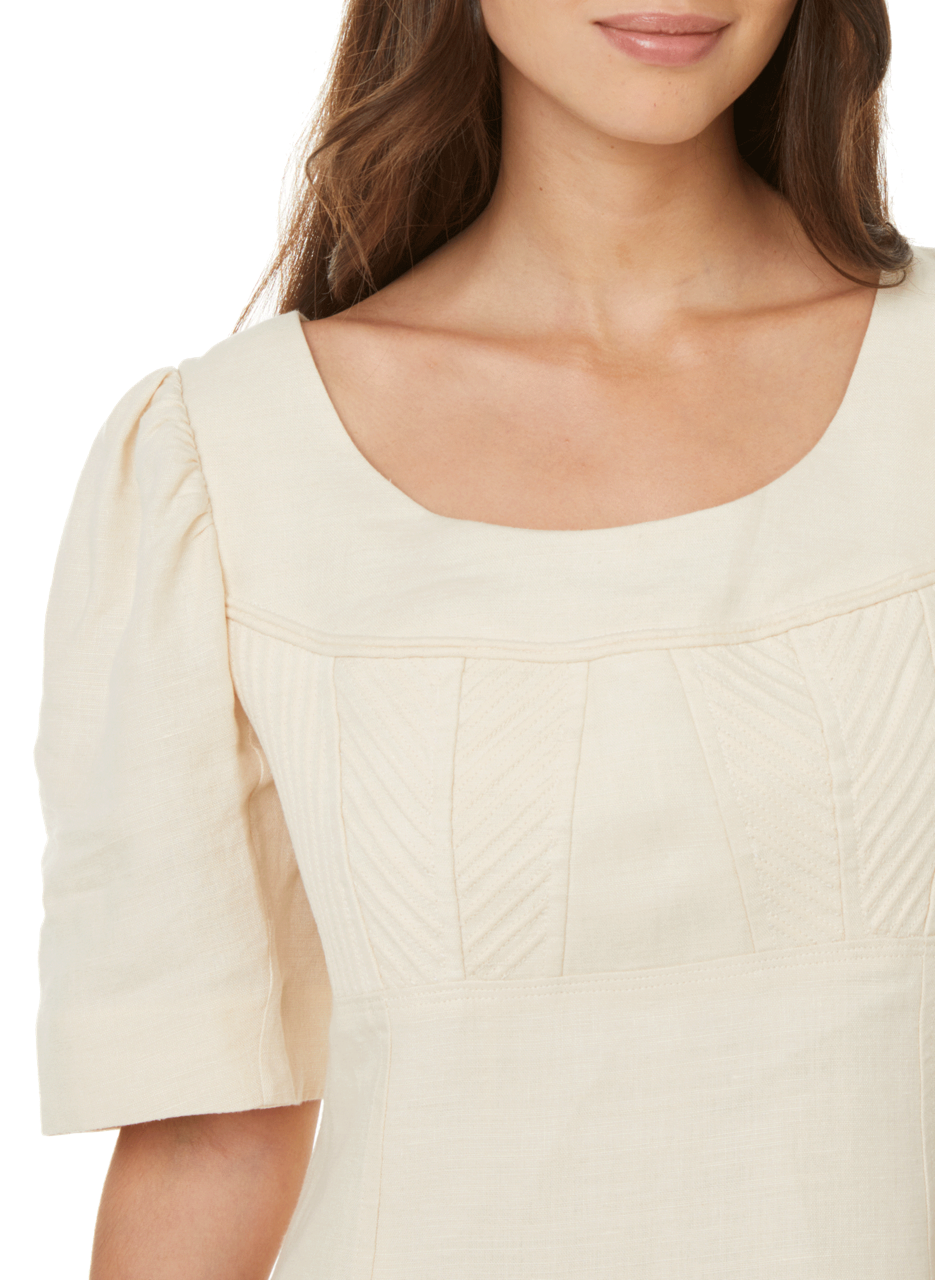 Robe courte en lin CHLOÉ Beige