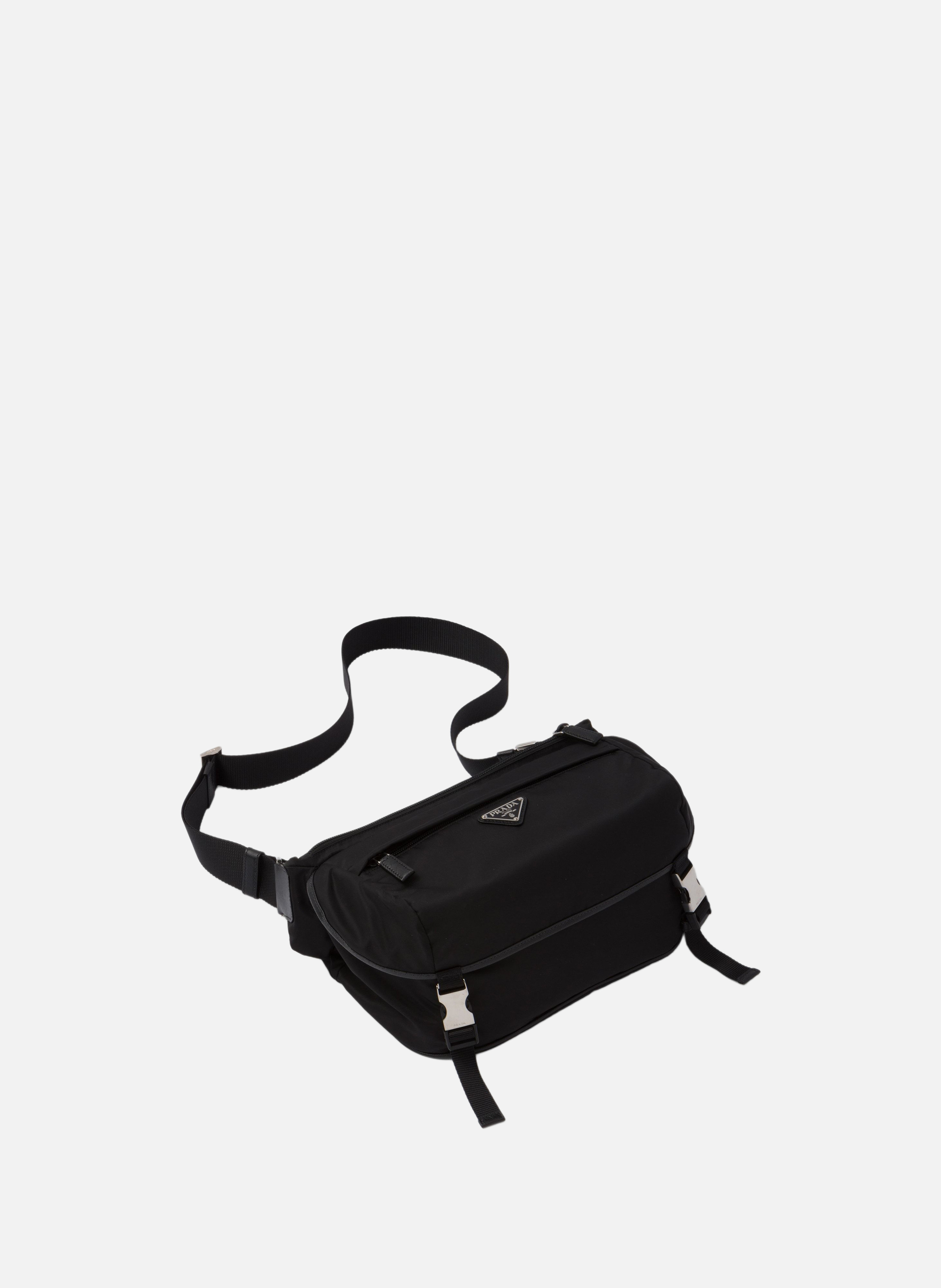 Sac porté épaule en re-nylon et cuir saffiano PRADA Noir