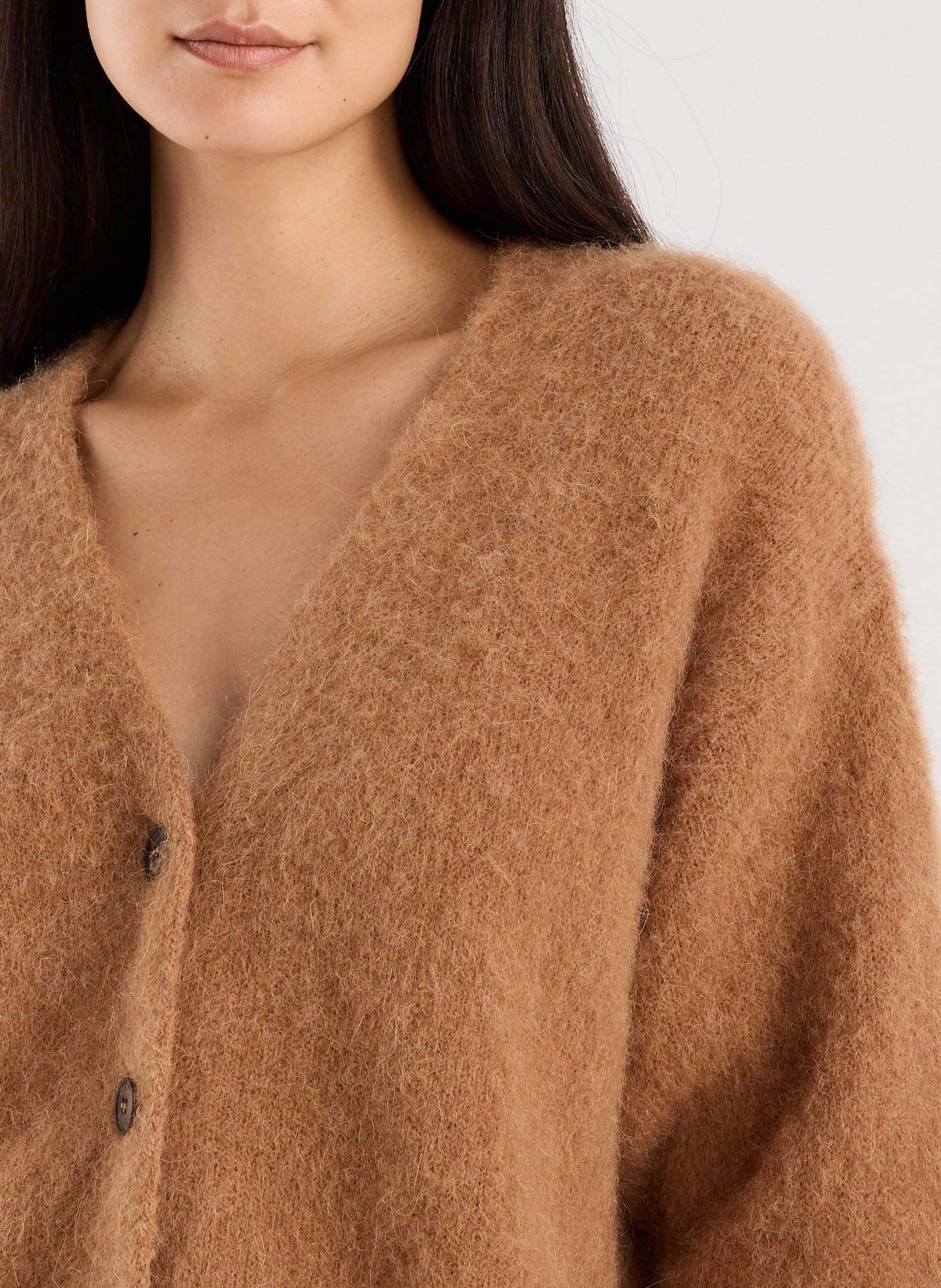 Wuley Mohair and Alpaca Blend Cardigan SAISON 1865 Brown