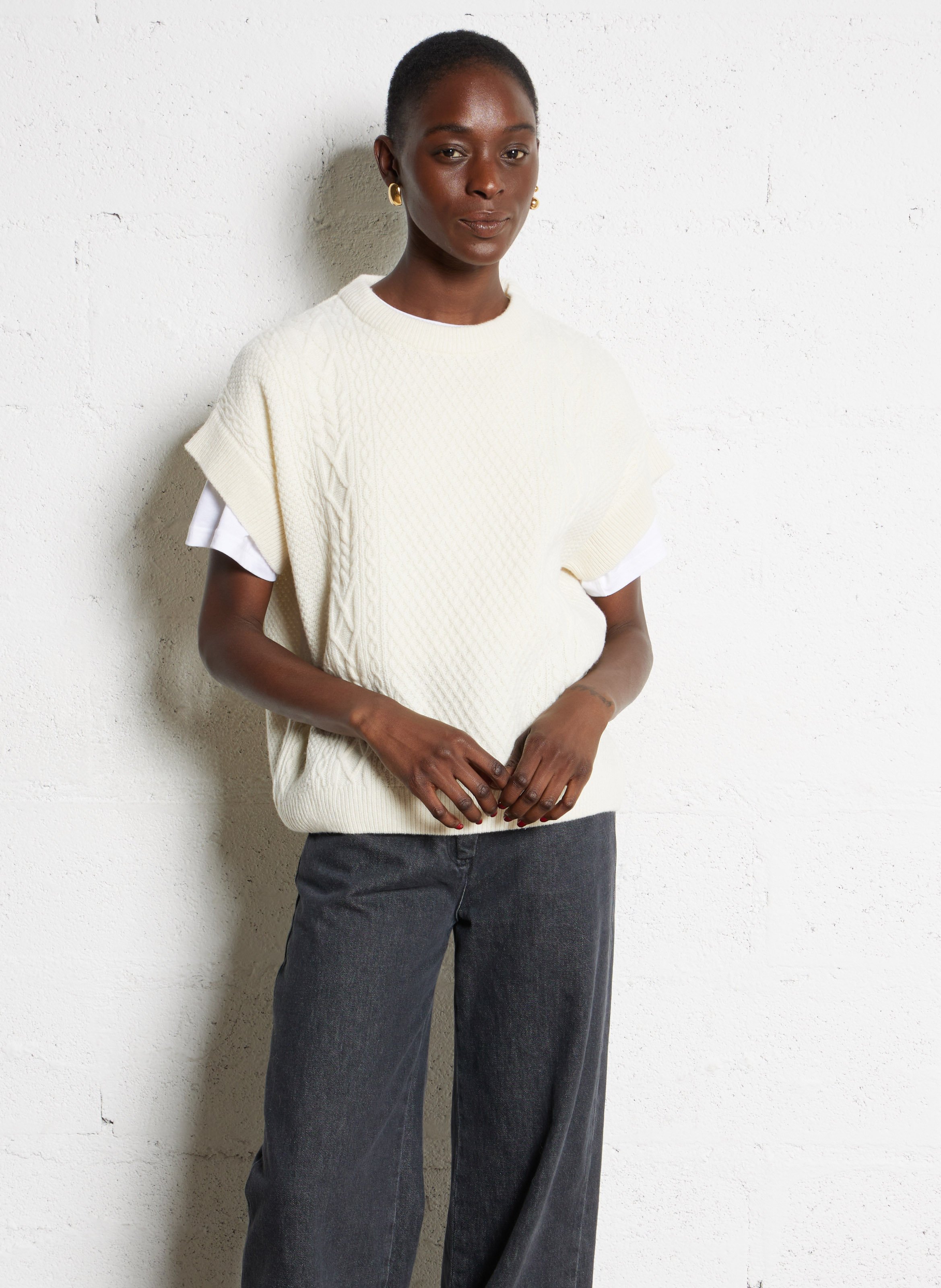 Pull oveersize en laine mélangée ARMOR-LUX Beige