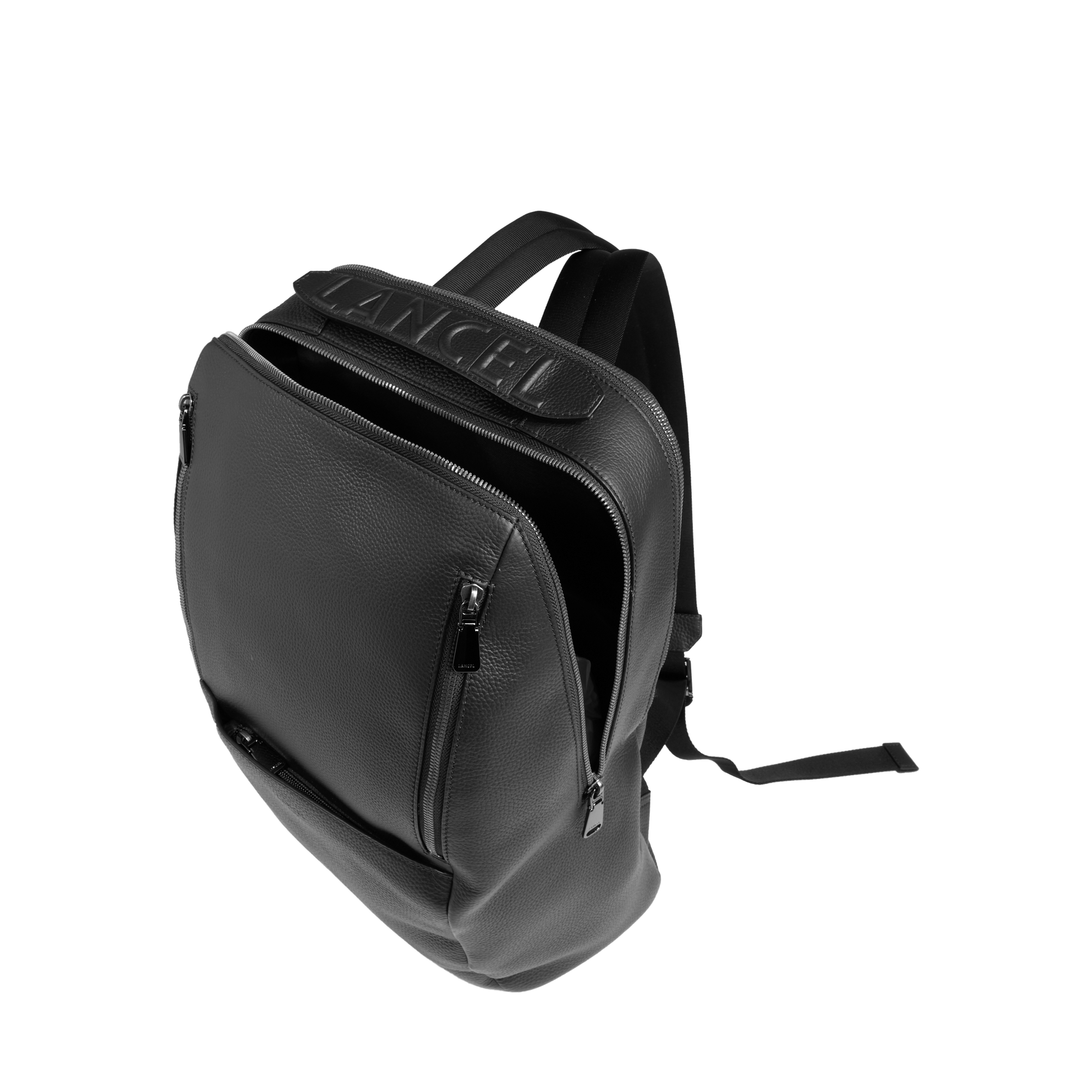 Sac à dos zippé 15'6 origami de lancel en cuir LANCEL Noir