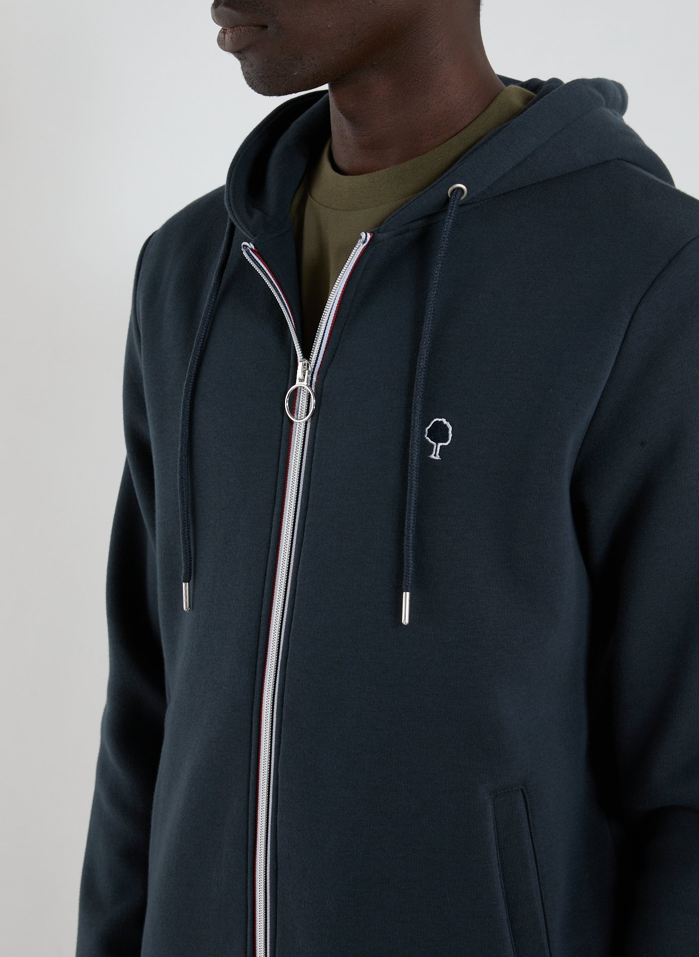 Cotton and nylon hoodie with zip FAGUO Blue