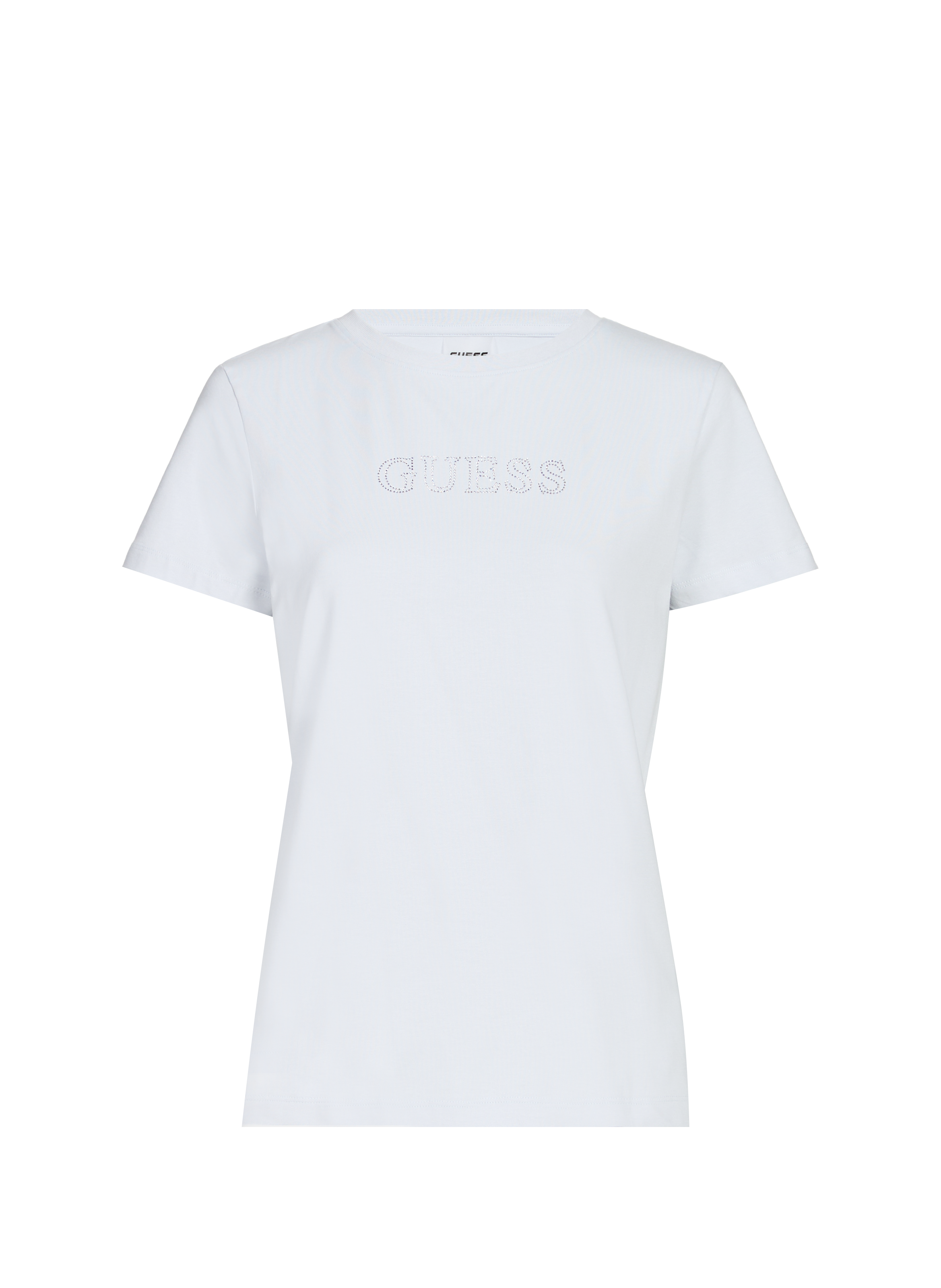 GUESS T-shirt col rond en coton mélangé Beige