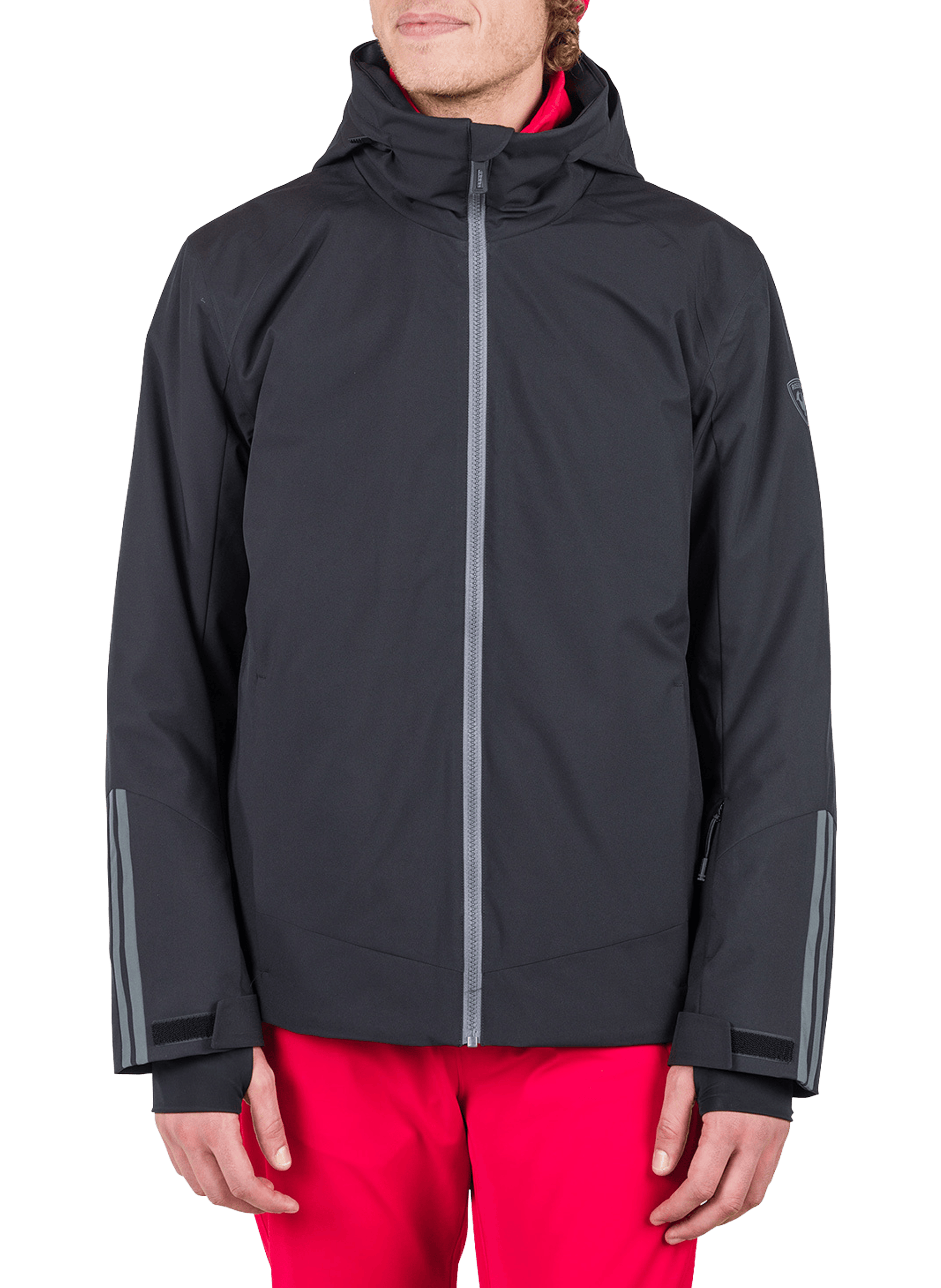 ROSSIGNOL Straight parka with retractable hood Black