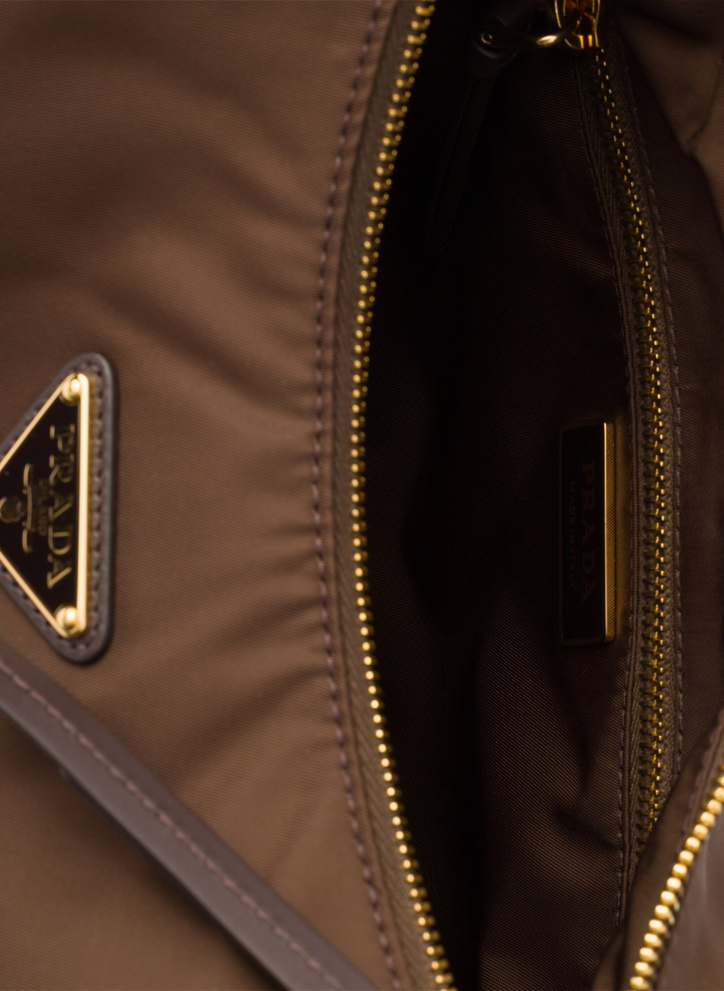 Grand sac prada explore en re-nylon et cuir PRADA Marron