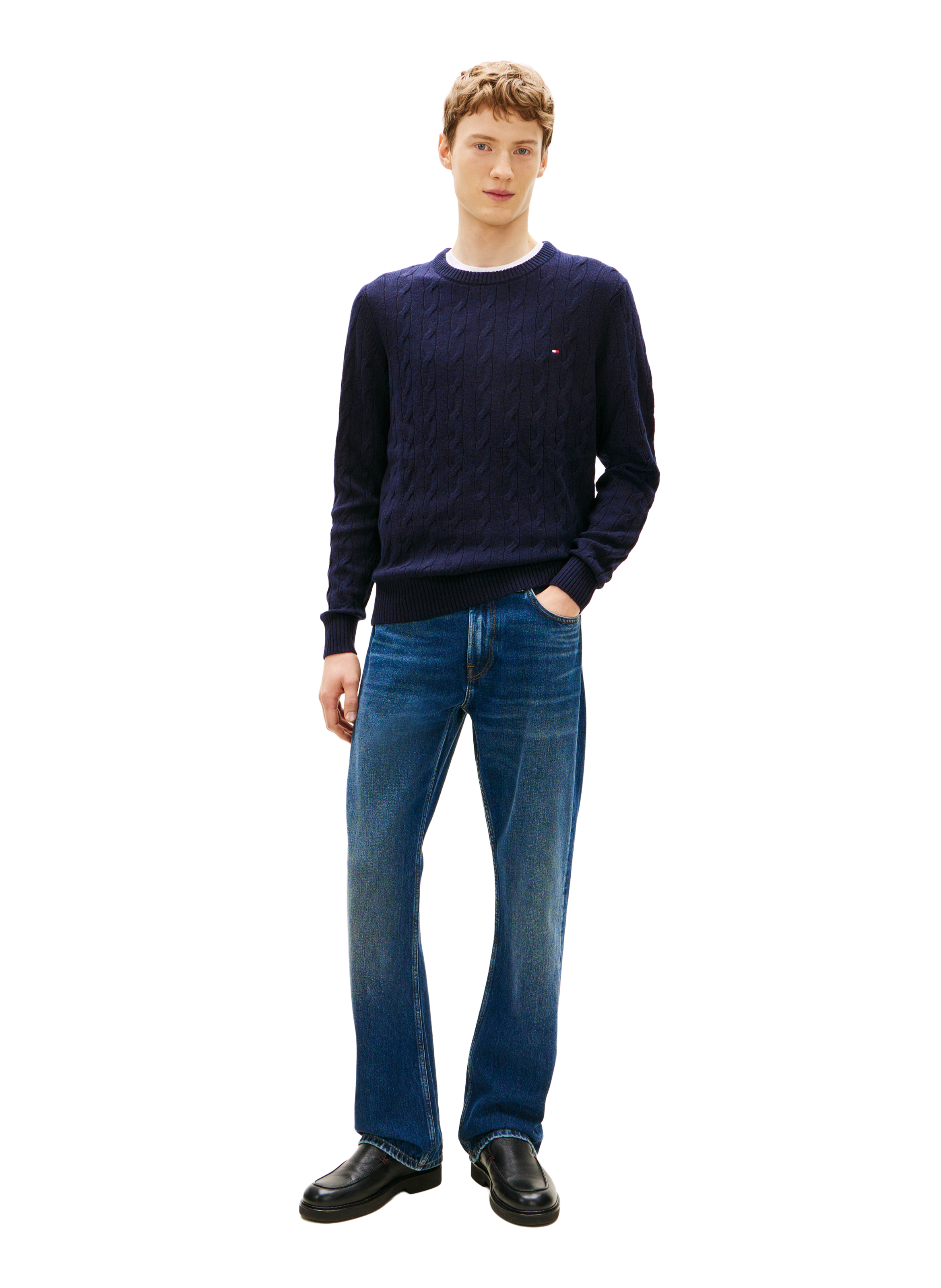 Wool-blend round-neck jumper TOMMY HILFIGER Blue