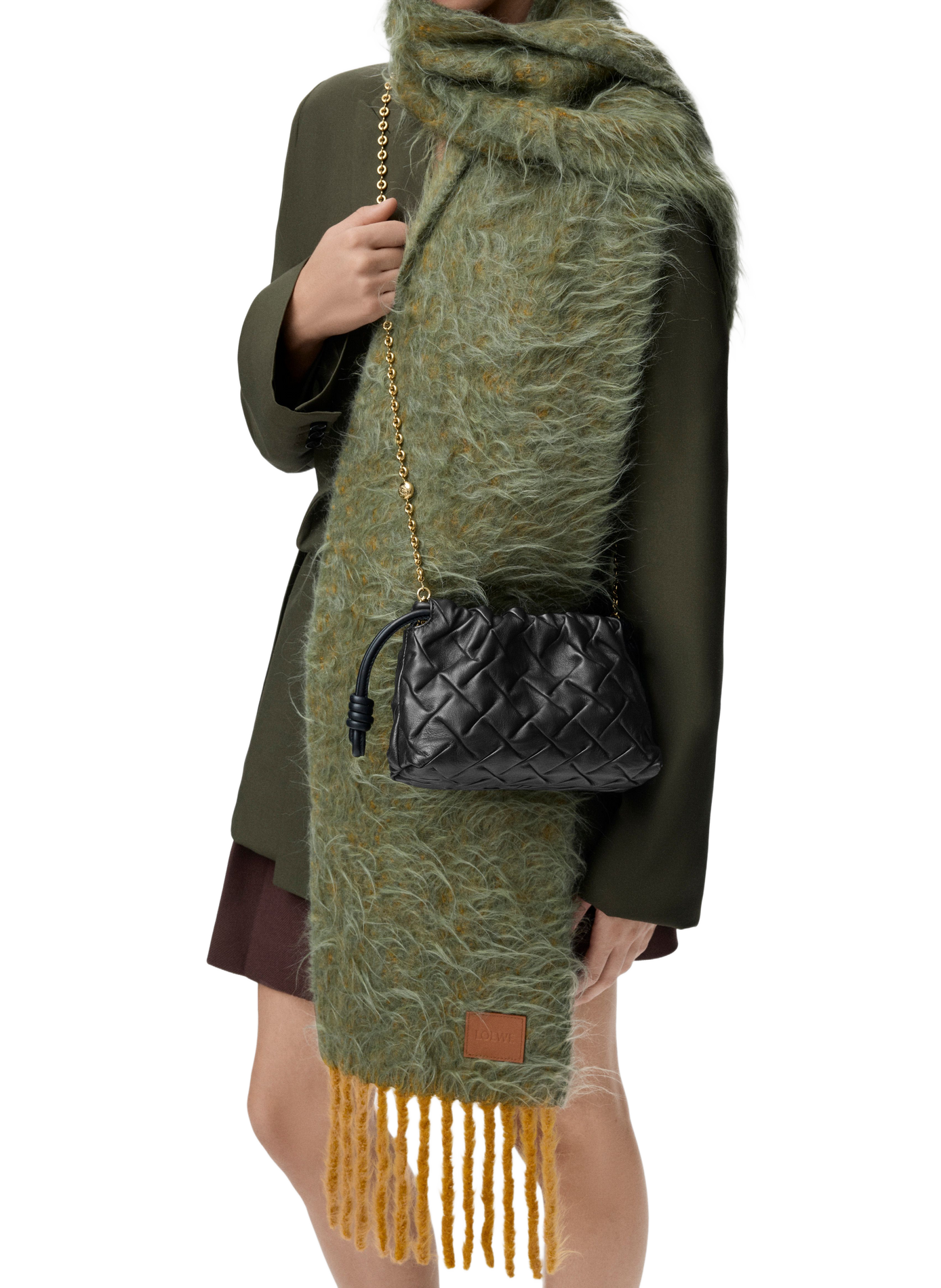 Mini Flamenco purse en cuir de veau nappa matelassé LOEWE Noir