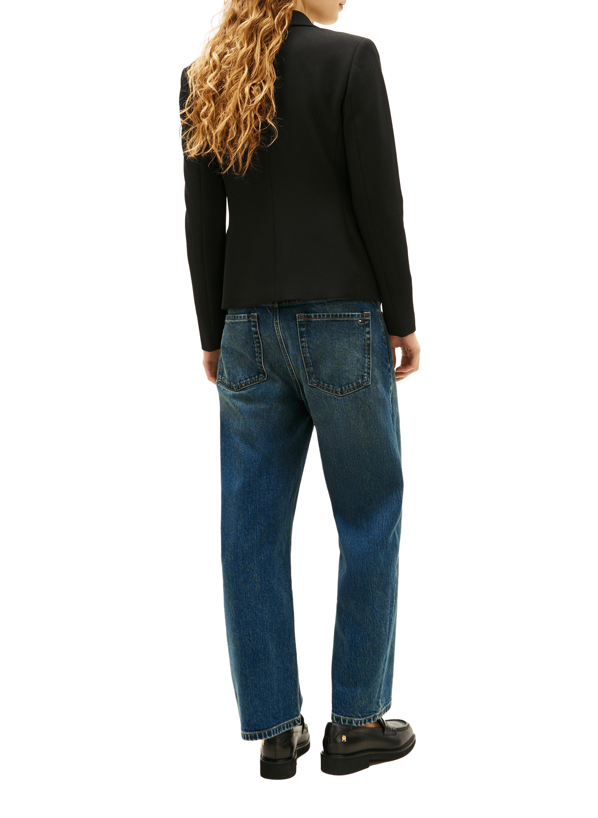 Fitted blazer with embroidered crest TOMMY HILFIGER Black