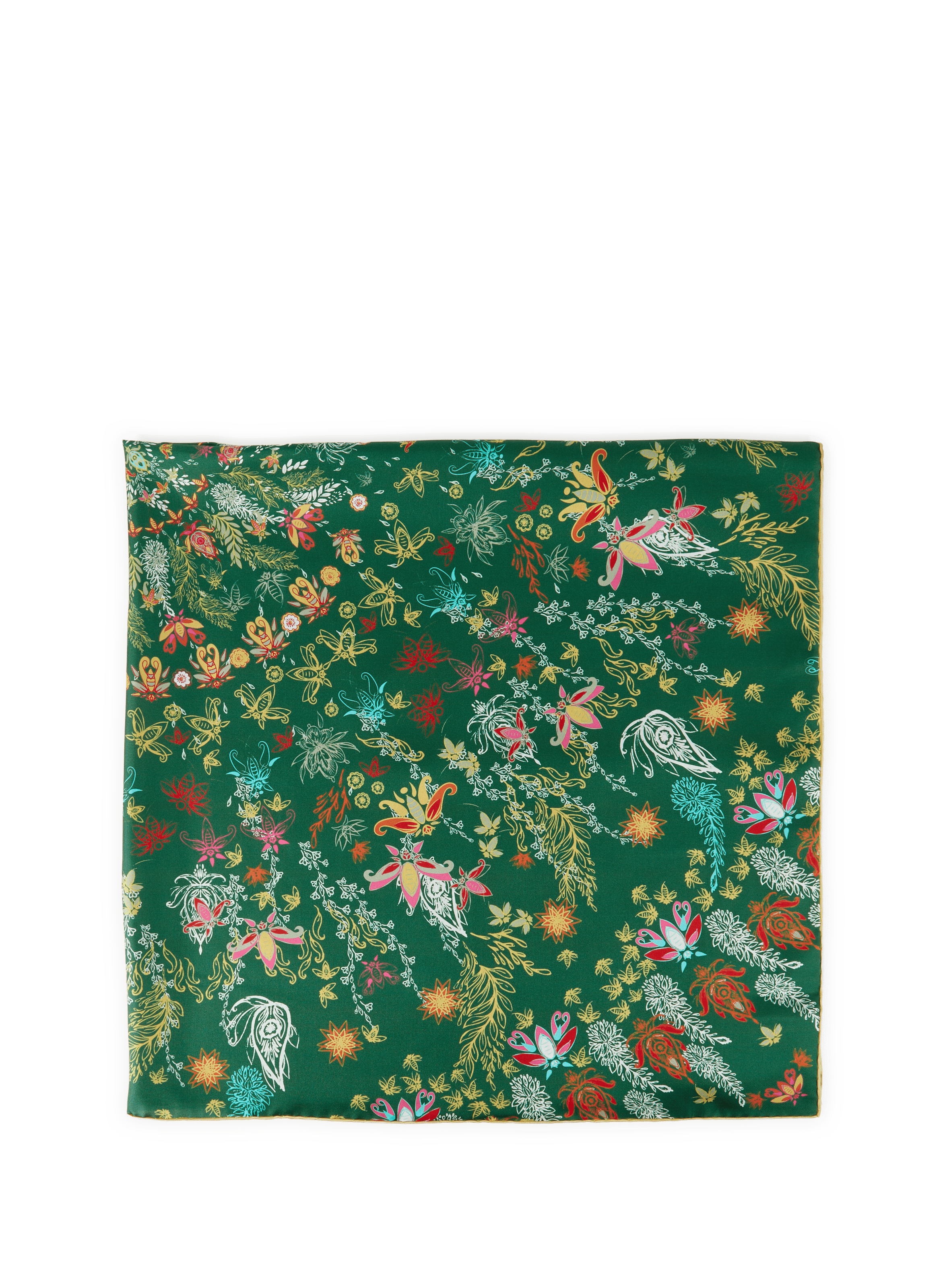 Foulard carré Oria en soie PETRUSSE Vert