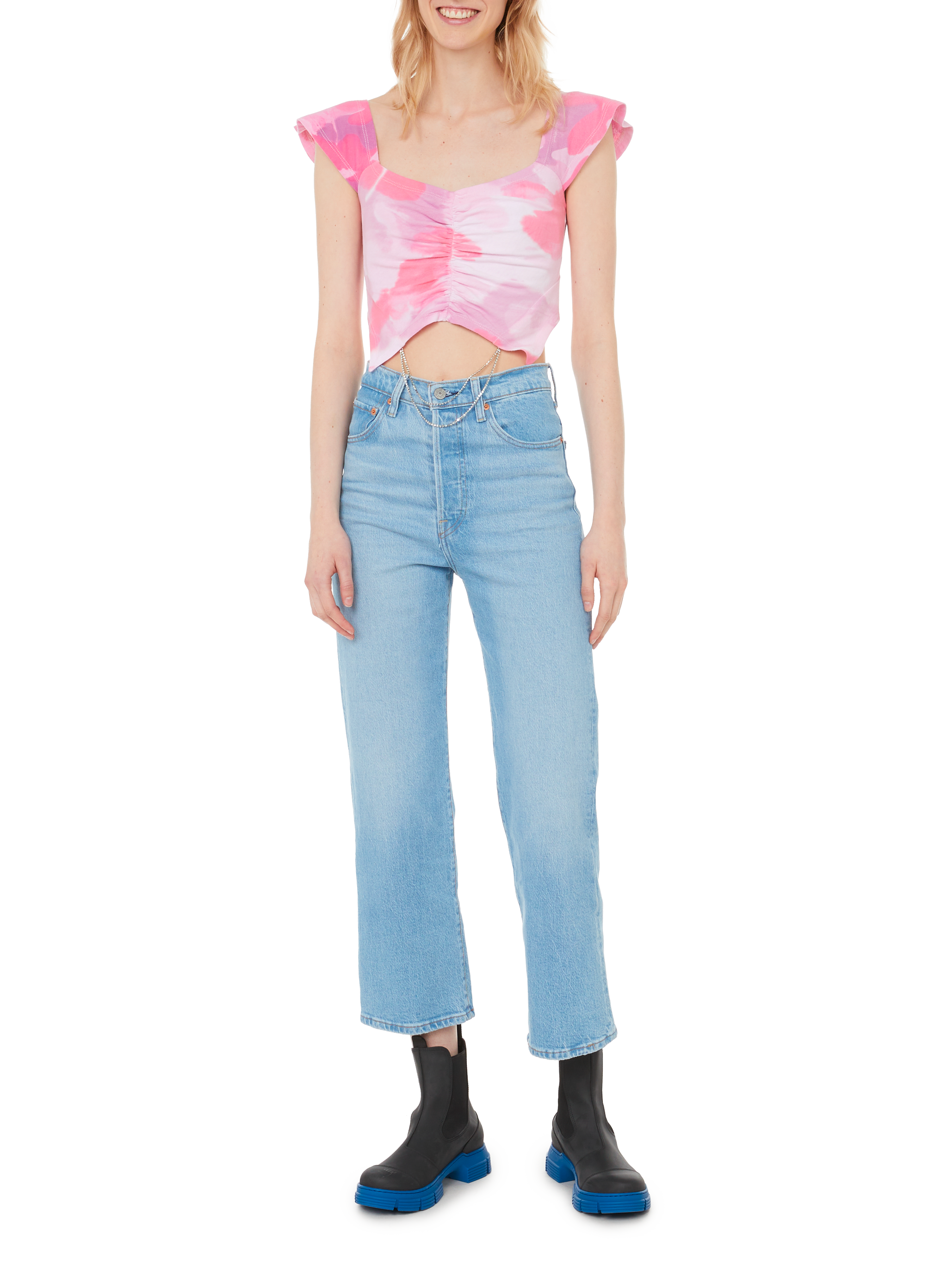 Tie-dye cotton T-shirt COLLINA STRADA Pink