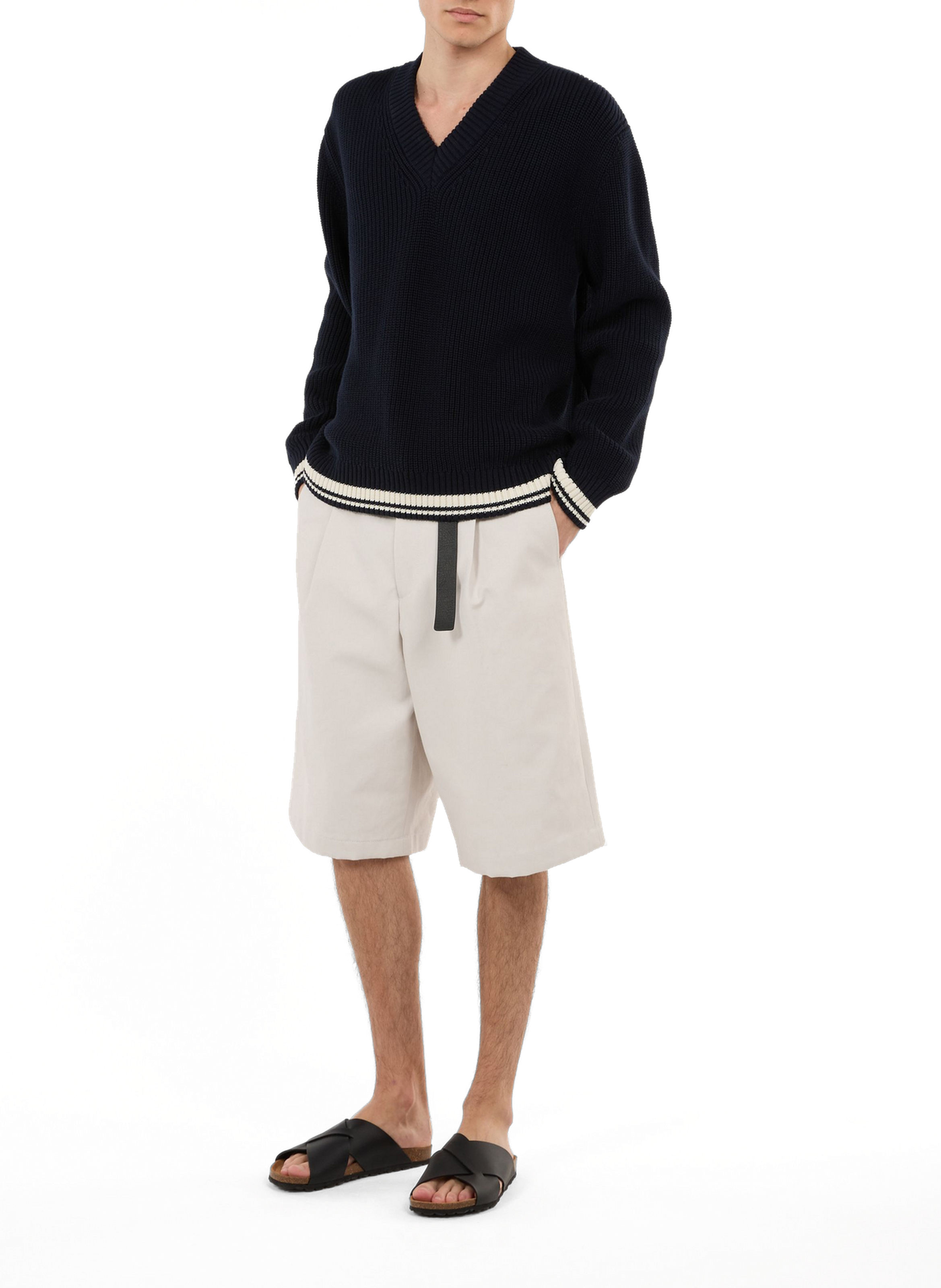 V-neck cotton sweater SAISON 1865 Blue