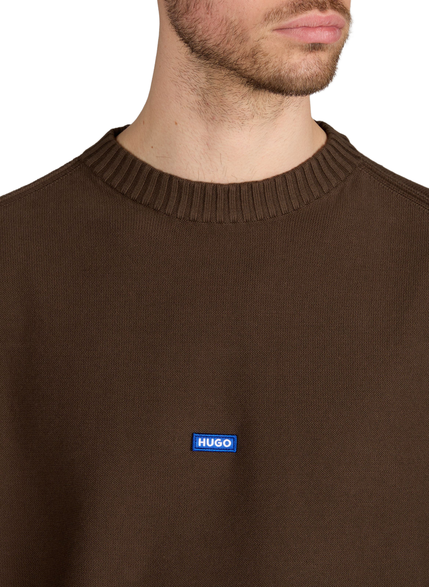 Cotton jumper HUGO BLUE Brown