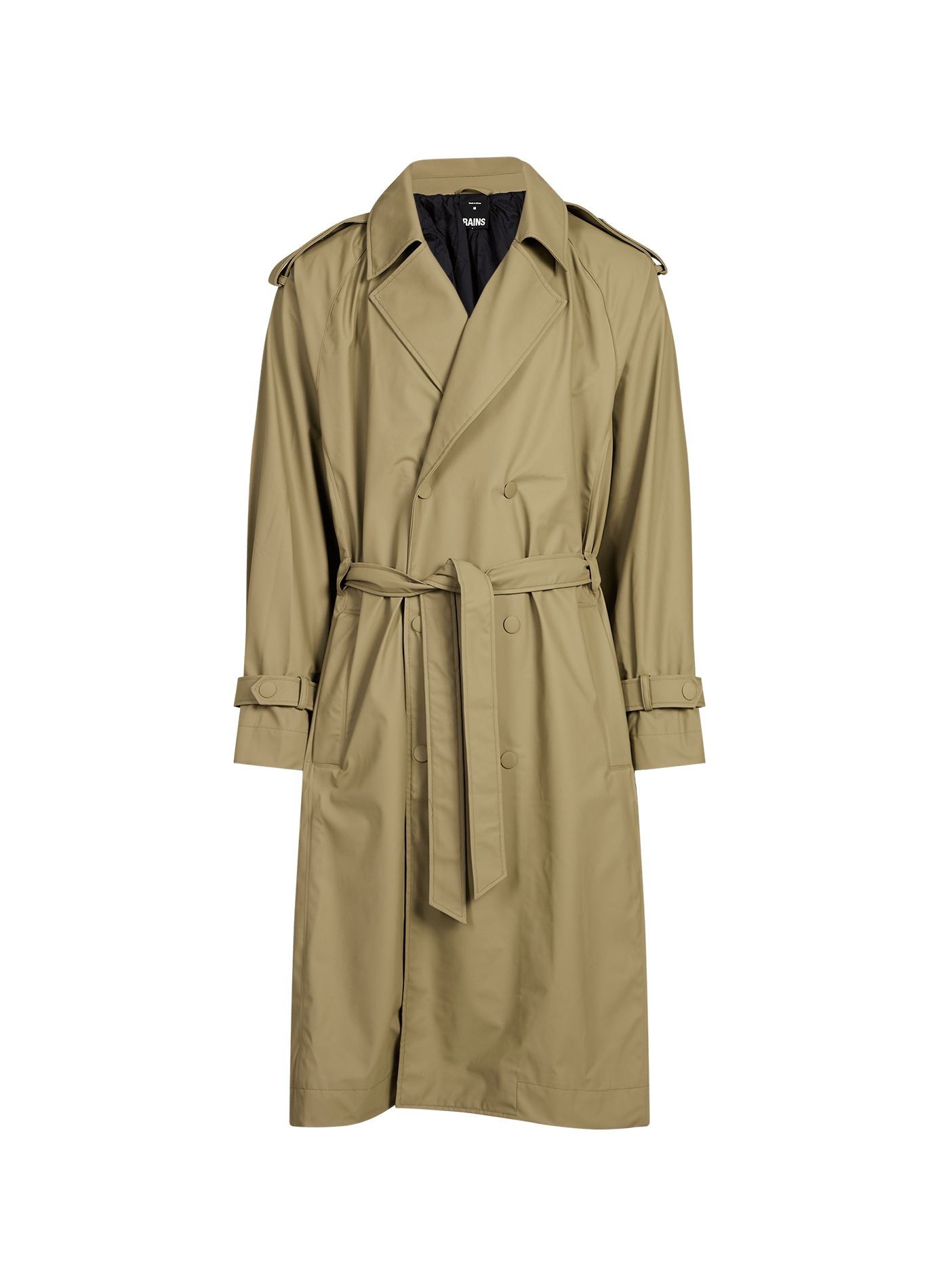 Long waterproof trench coat RAINS Green