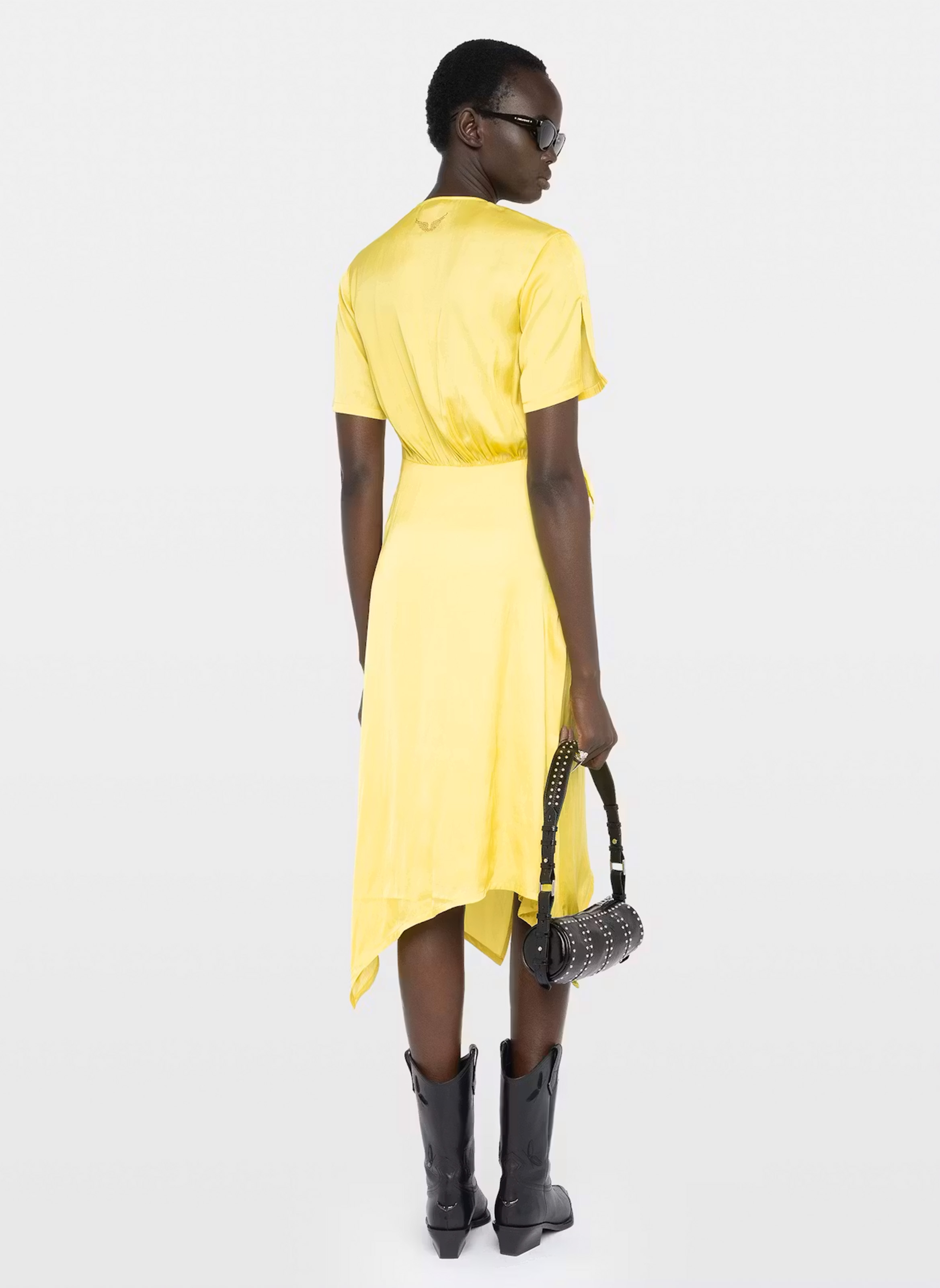 Robe midi portefeuille satinée reforme ZADIG&VOLTAIRE Jaune