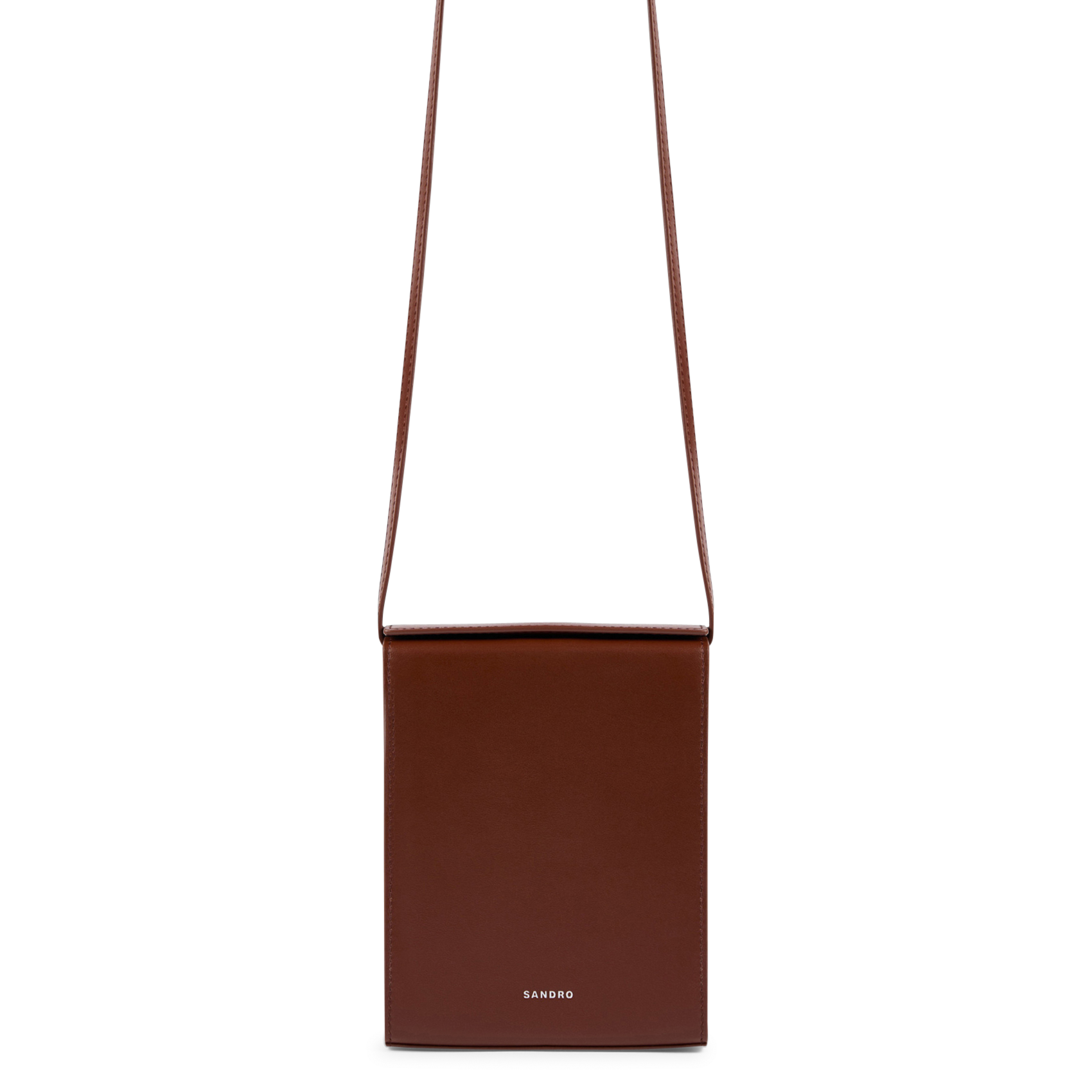 Petit sac bandoulière en cuir SANDRO Marron