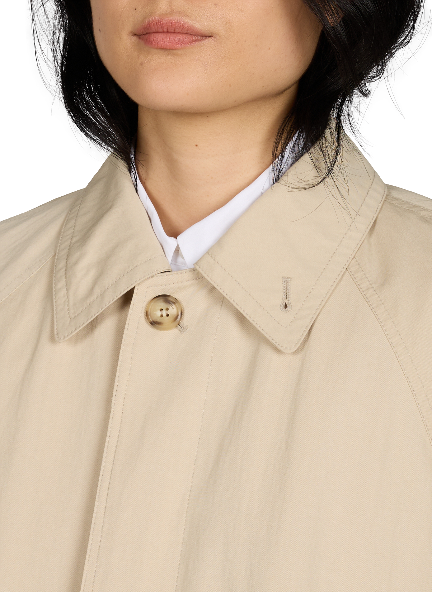 Trench droit uni en coton mélangé DUNST Beige
