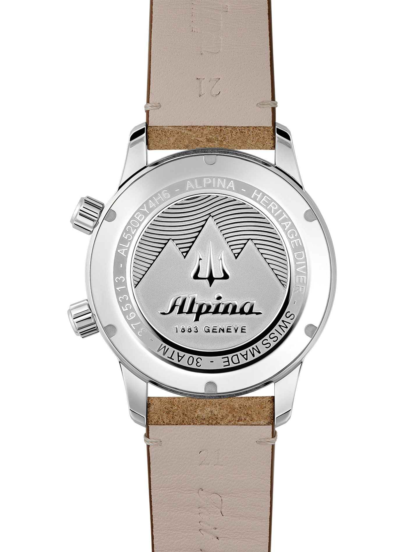 Montre automatique Diver 300 Heritage en cuir de crocodile ALPINA Noir