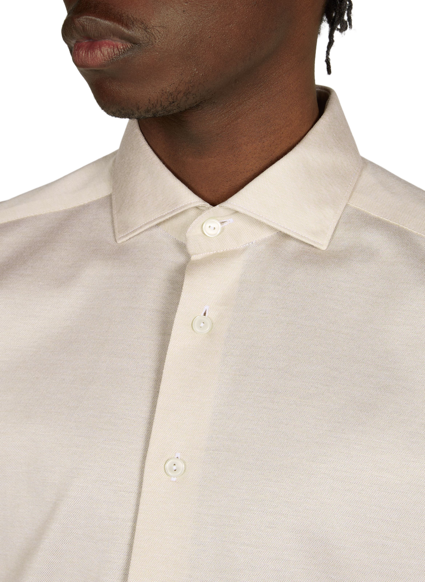 Straight jacquard cotton shirt ETON Beige