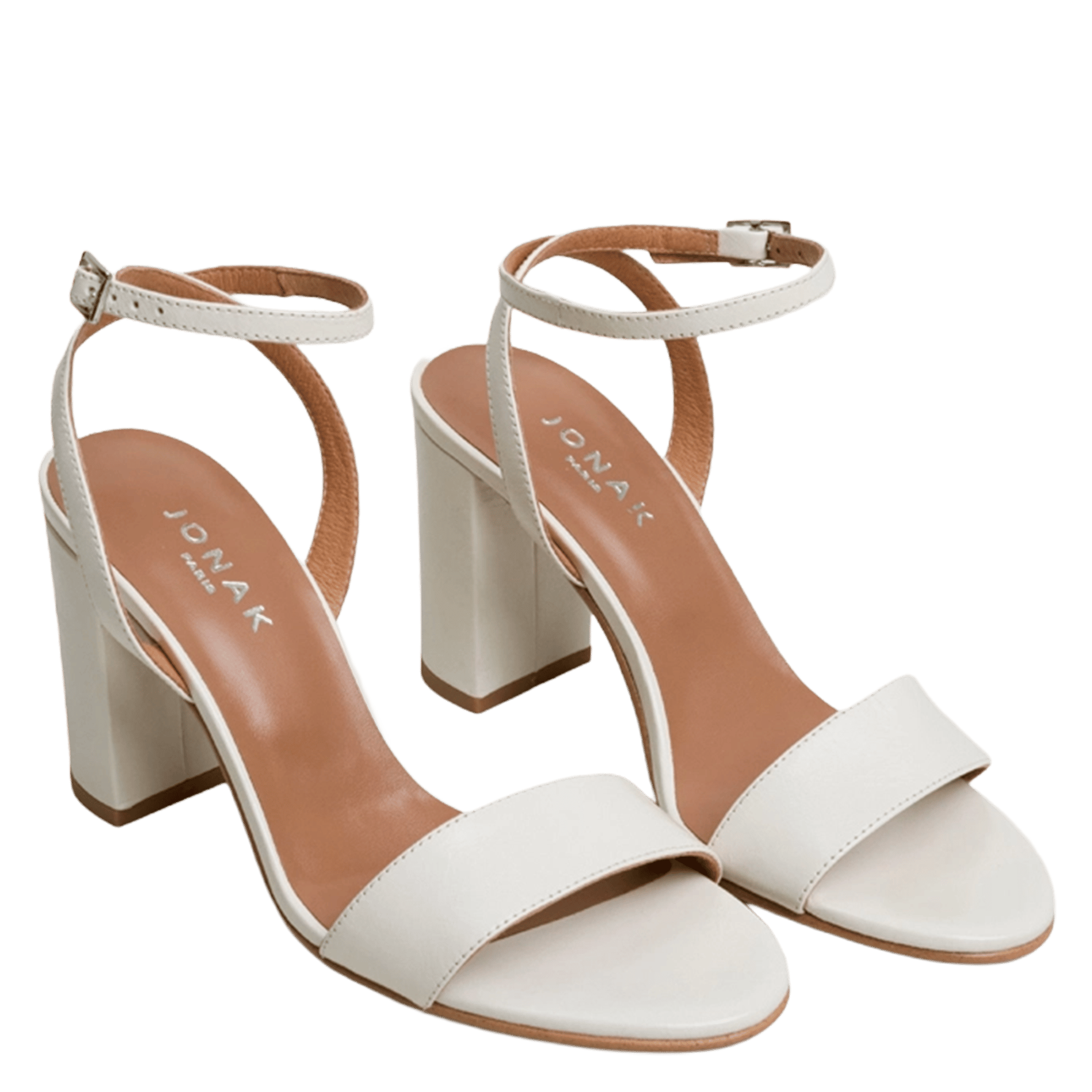 Sandales à talons en cuir danger Blanc