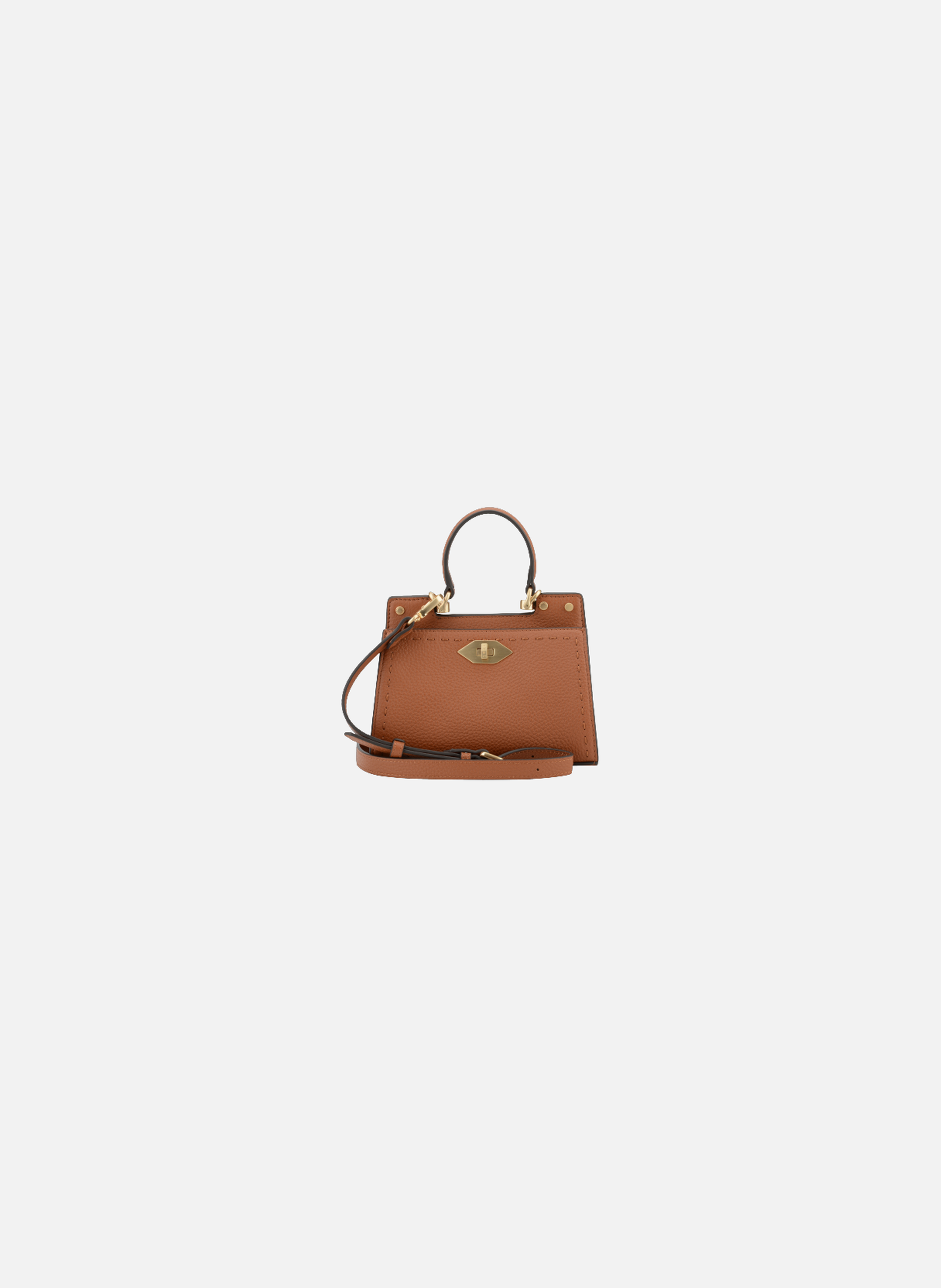 Trianon | sac à main micro en cuir de vachette POURCHET Marron