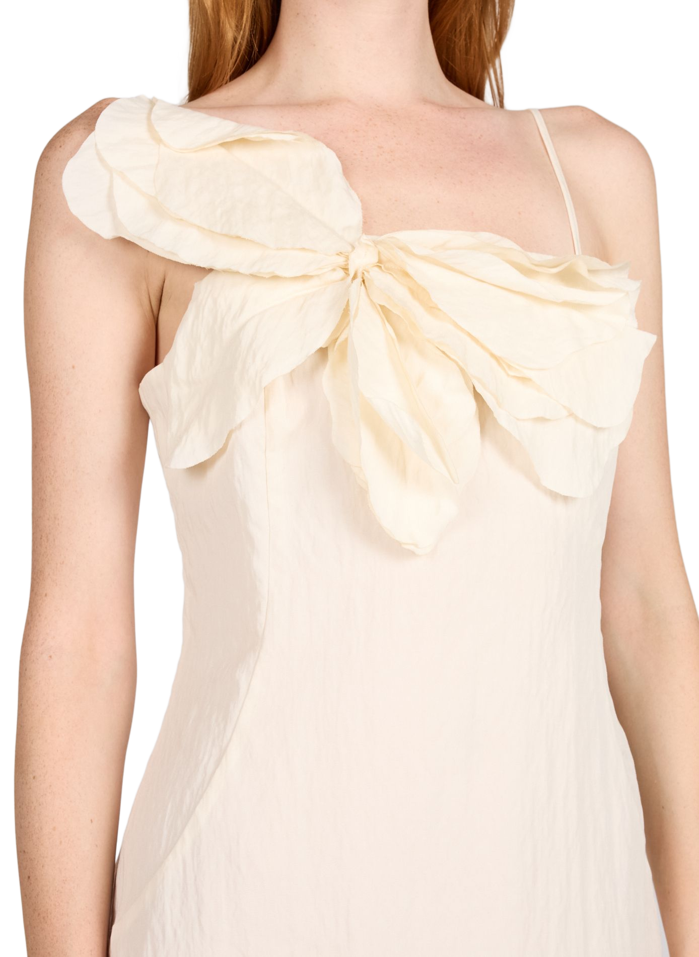 Midi-Kleid mit Blumen am Ausschnitt BLUMARINE Beige