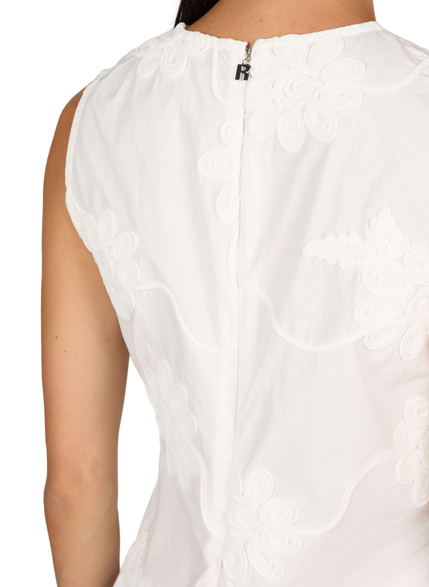 Sleeveless floral cotton top ROTATE White