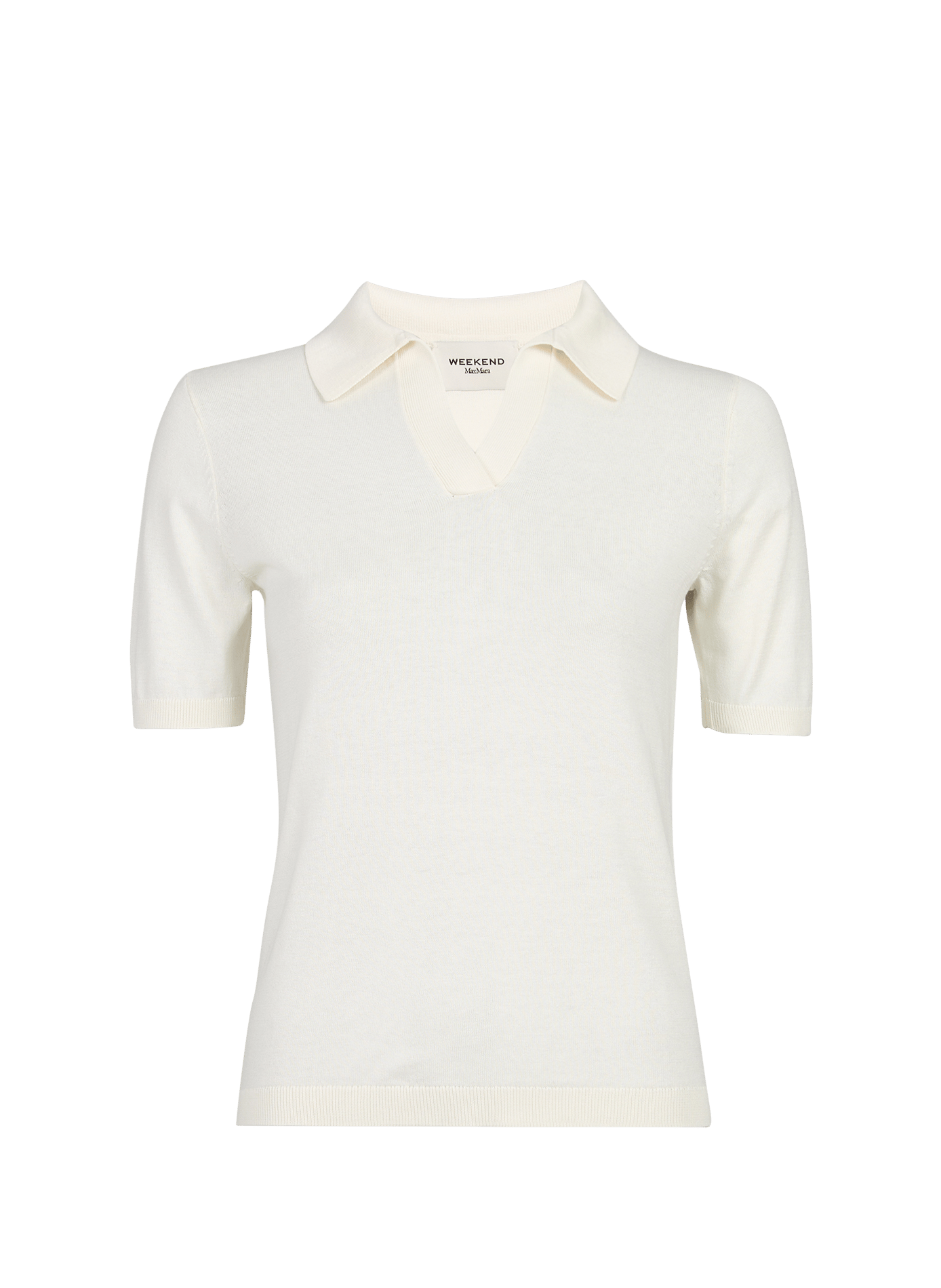 Polo de manga corta de mezcla de seda MAX MARA WEEK END Beige