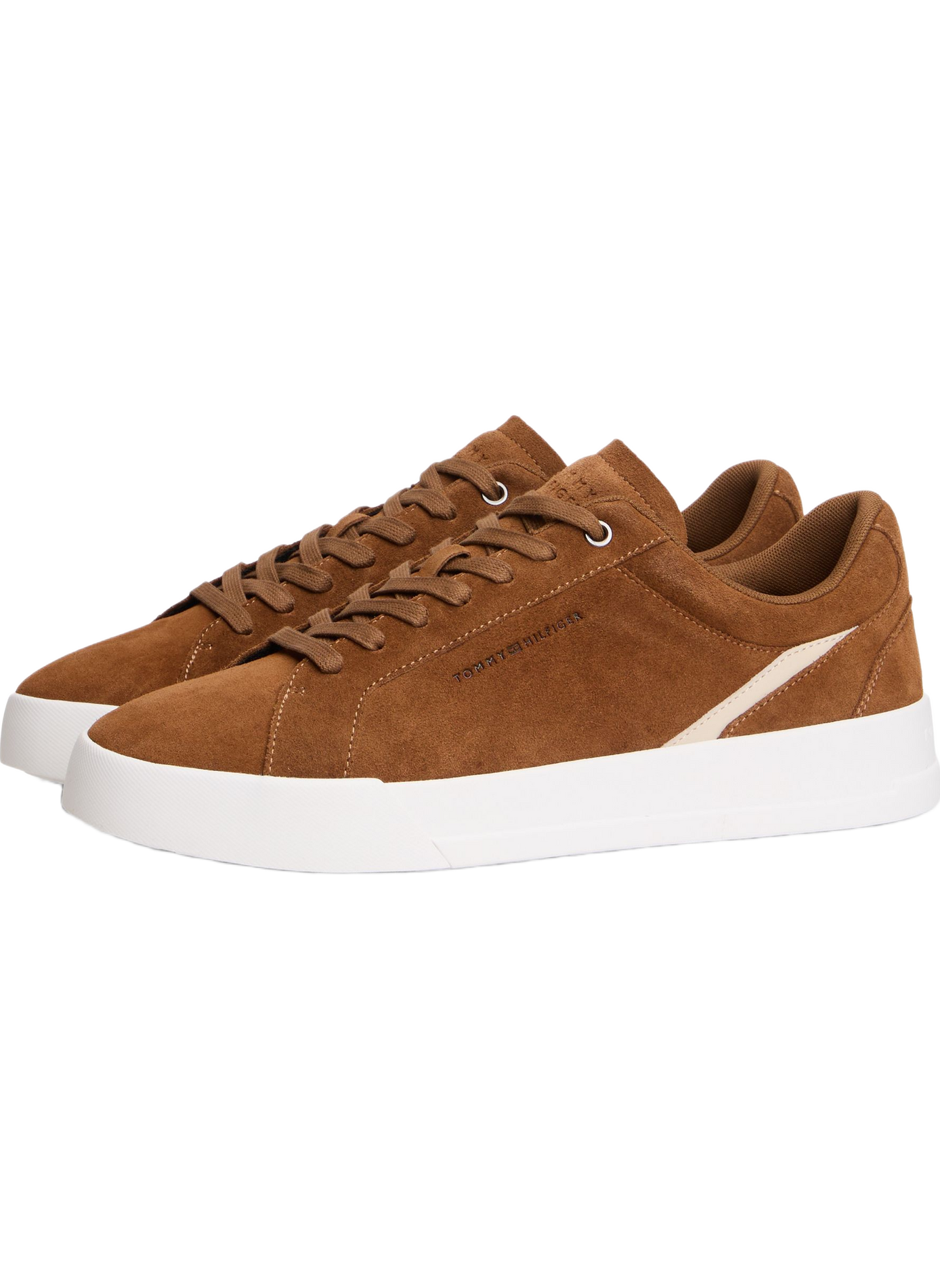 Premium Leather Court Sneakers TOMMY HILFIGER Brown
