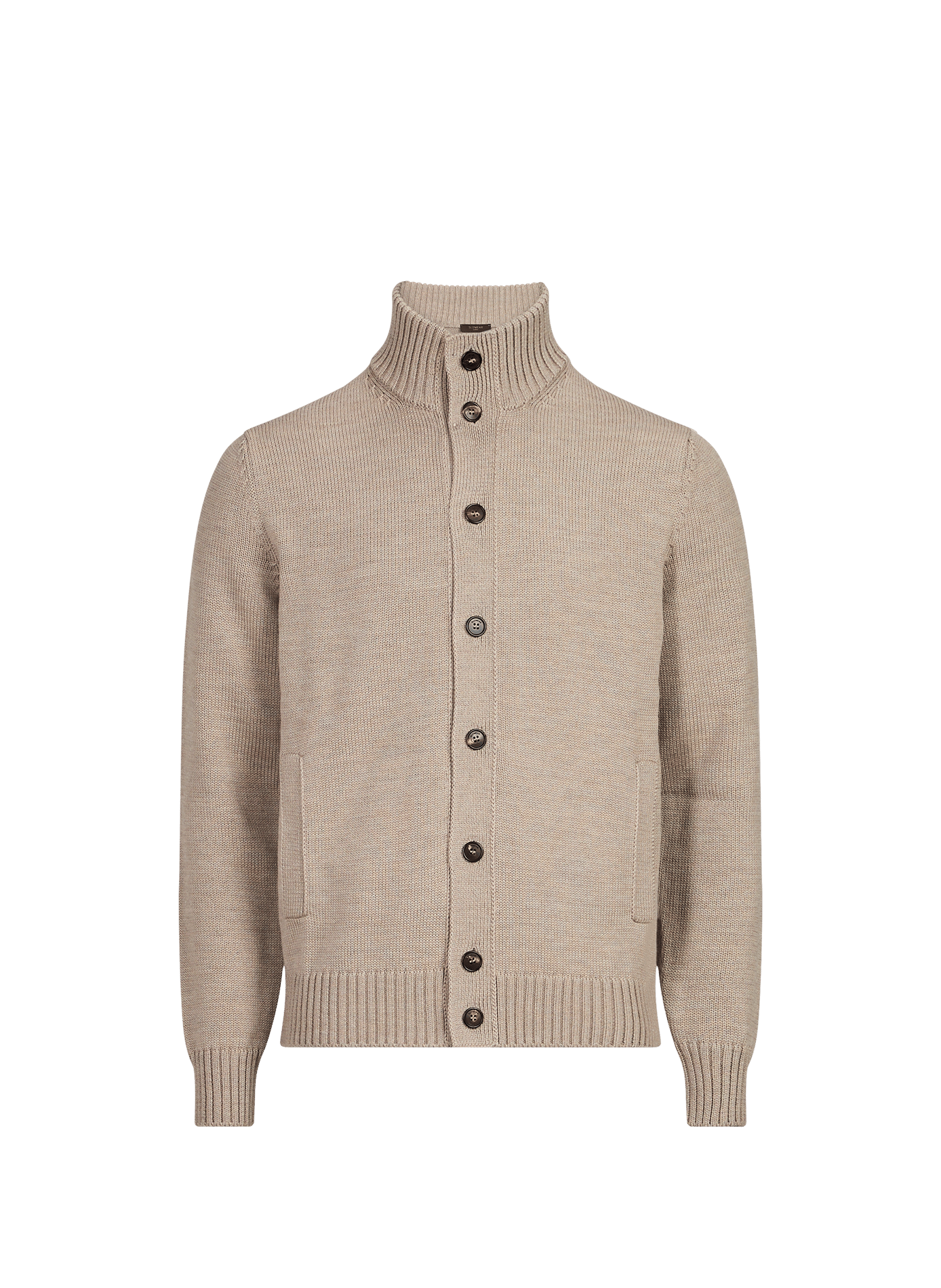 Cardigan à col montant en laine  SLOWEAR Beige
